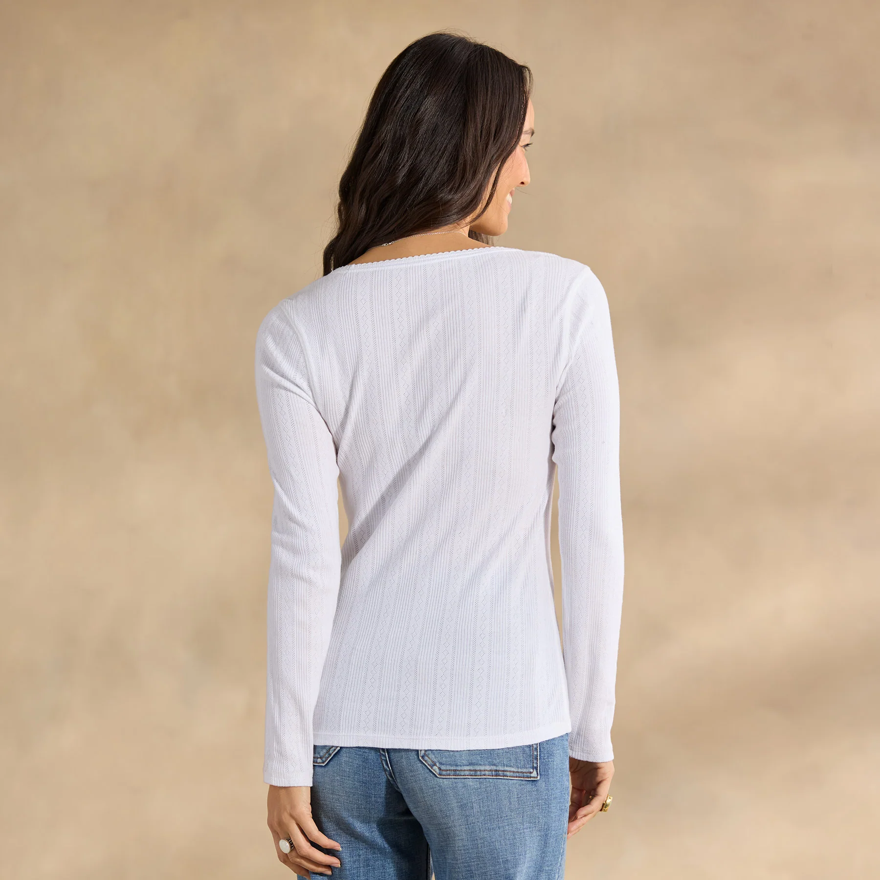 Perfect Pointelle Crewneck, Petite