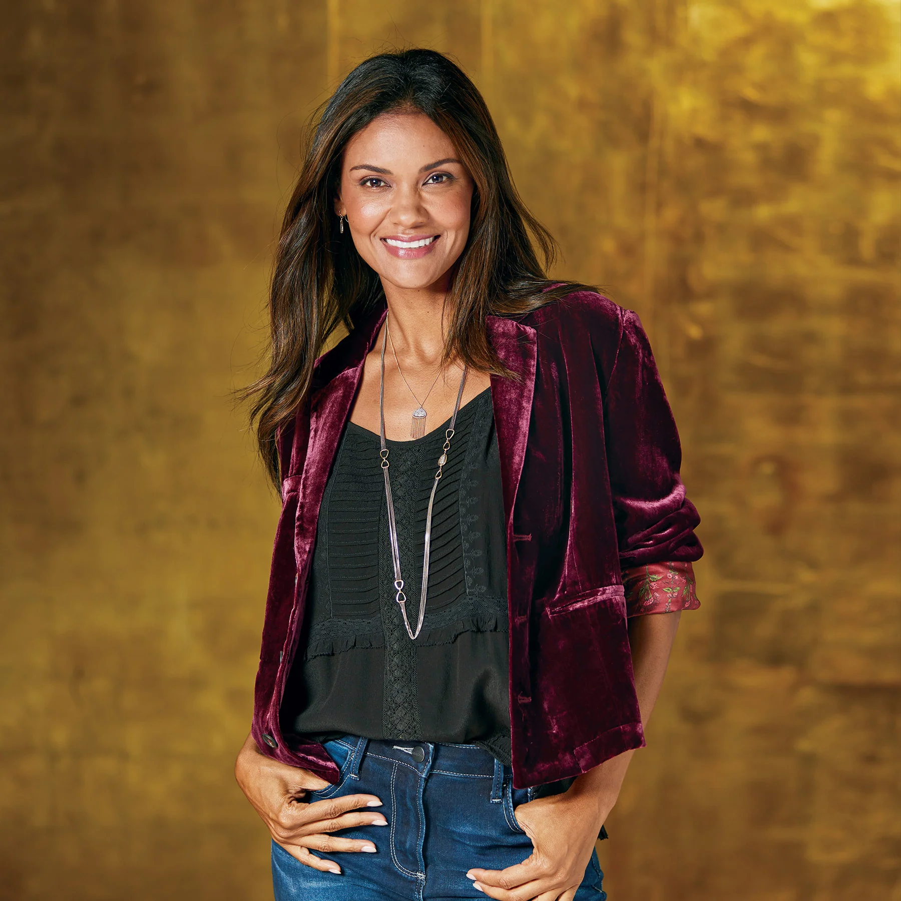 Champagne Toast Velvet Jacket, Petite