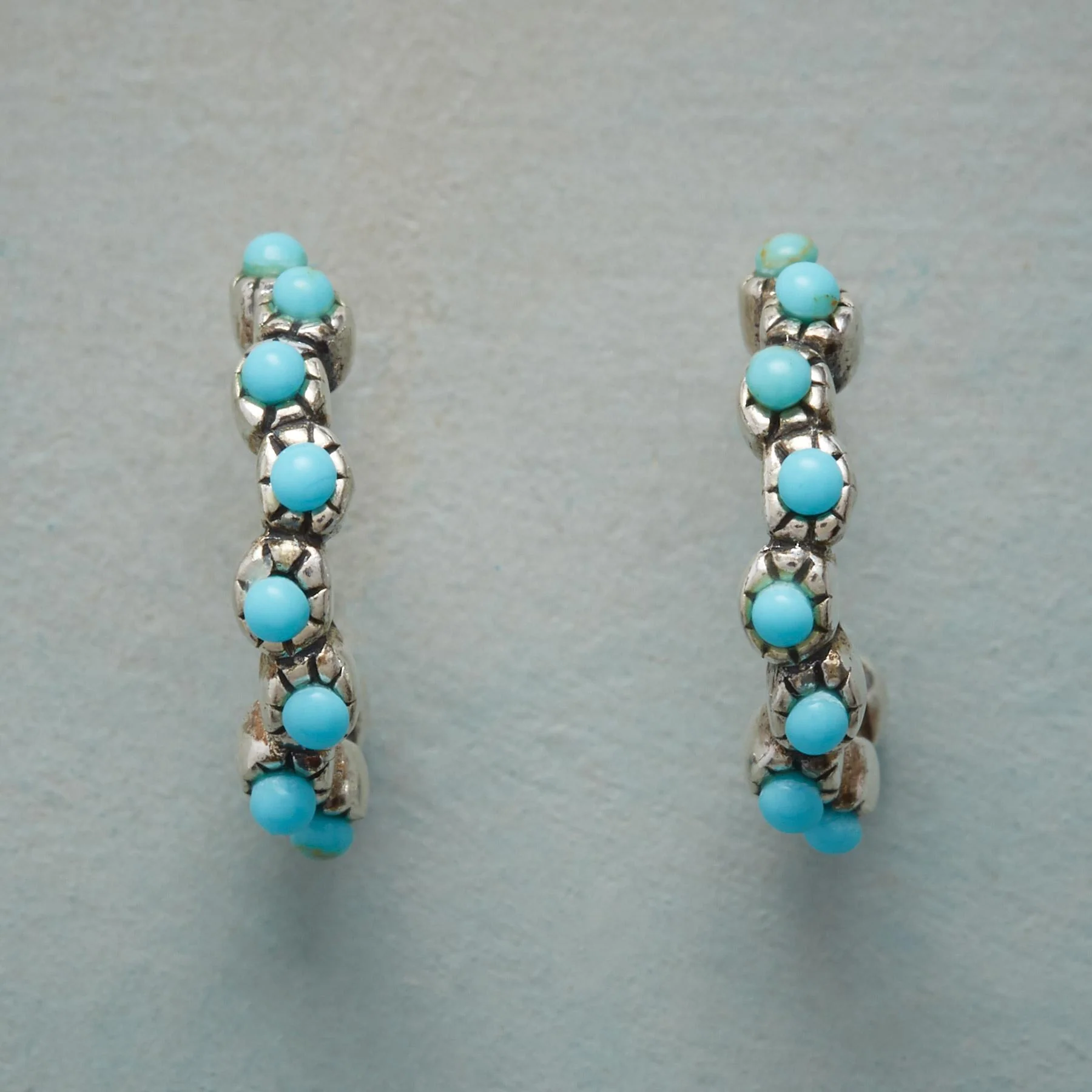 Turquoise Filigree Hoop Earrings