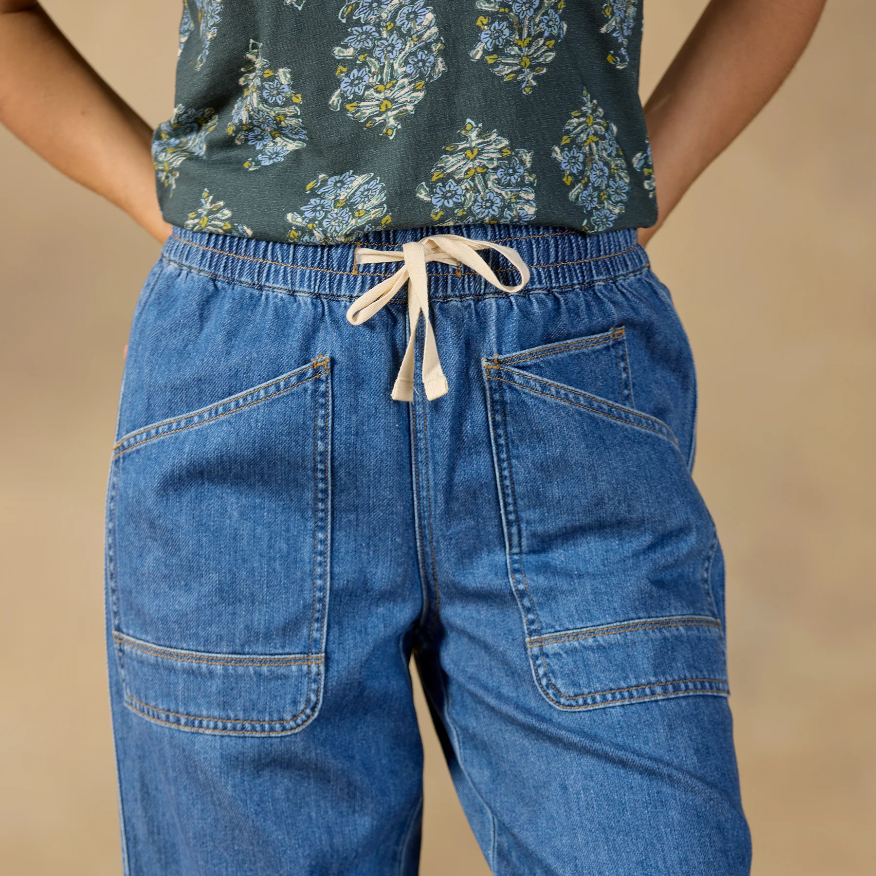 Nyla Denim Joggers, Petite