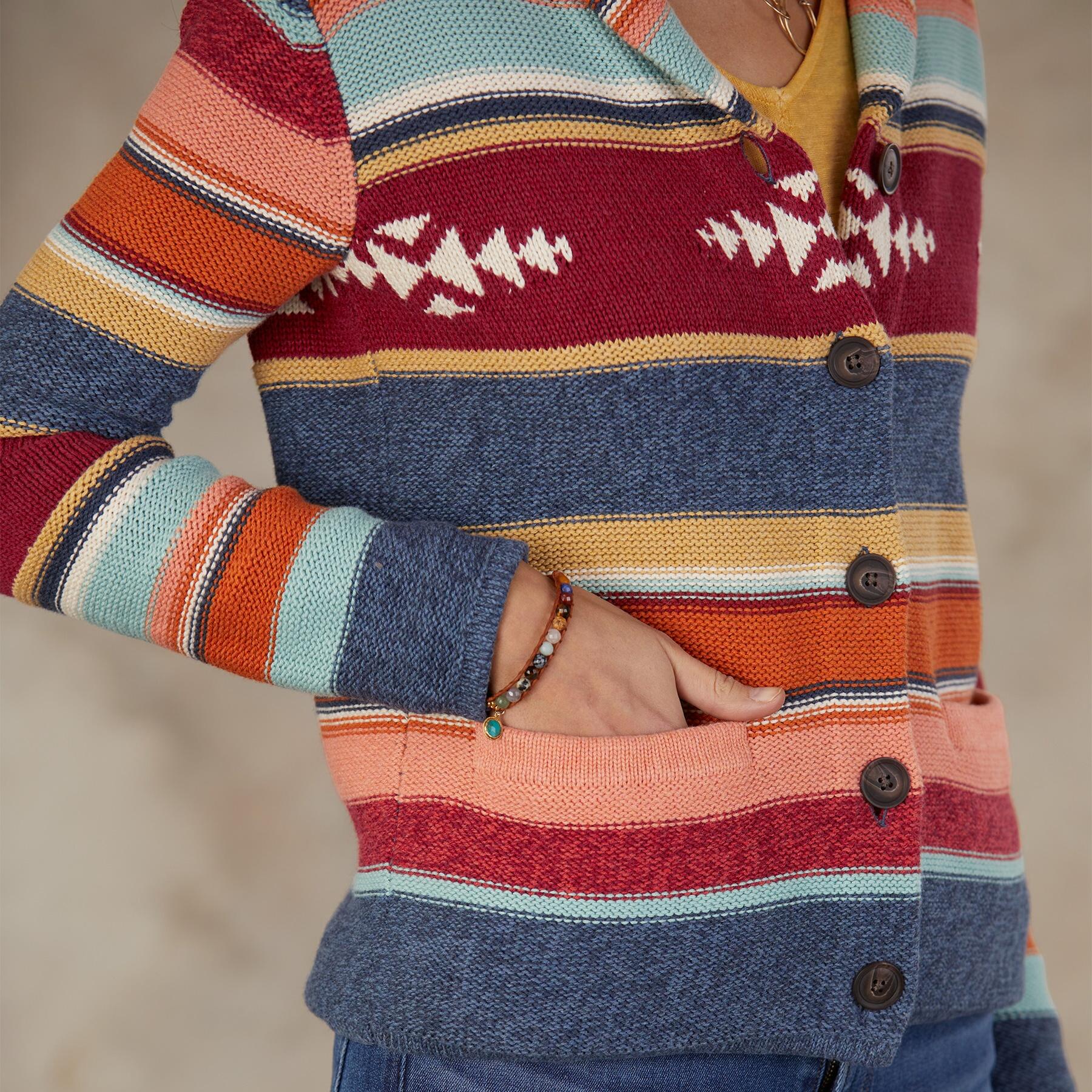 Shawl Collar Stripe Cardigan