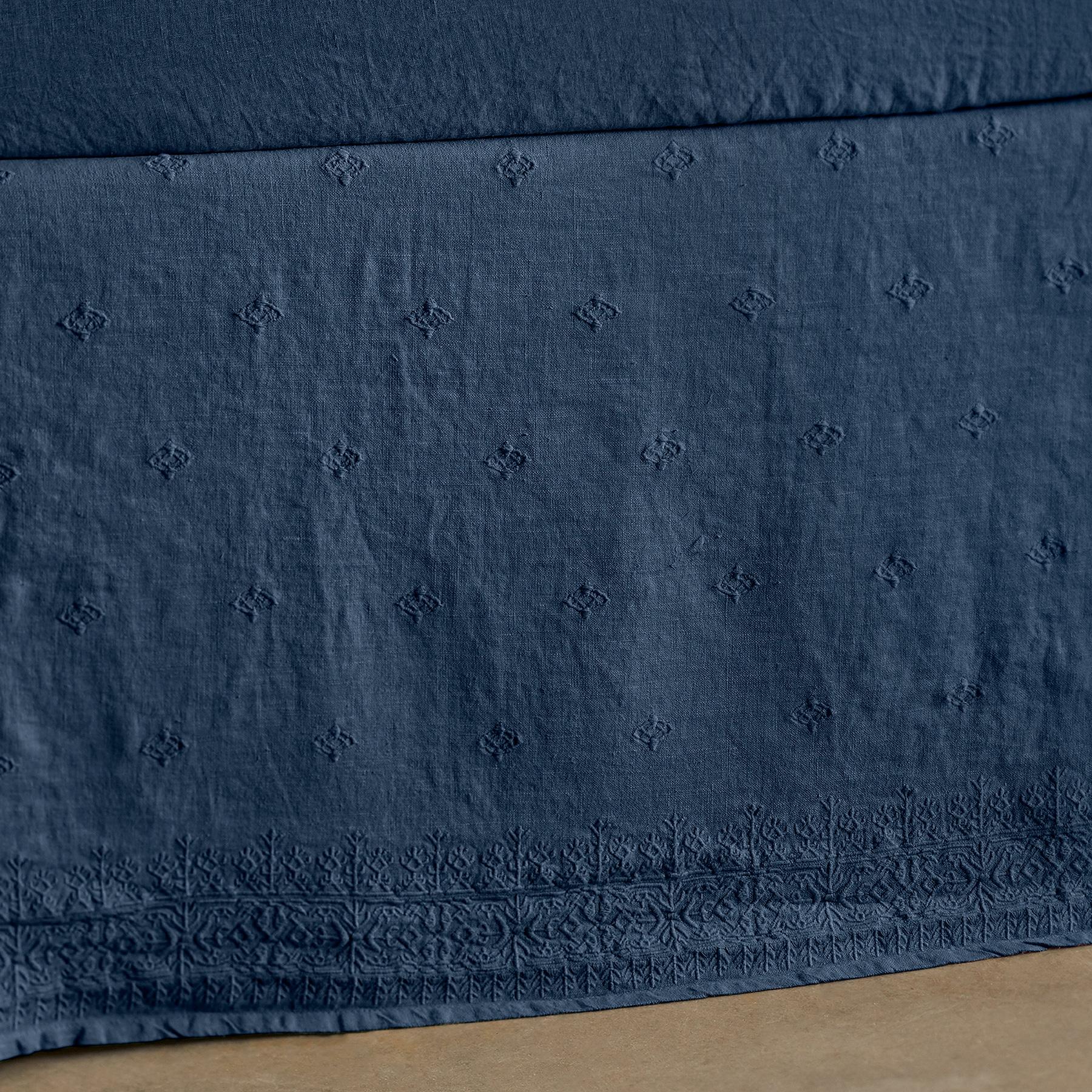 Gossamer Linen Embroidery Bedskirt