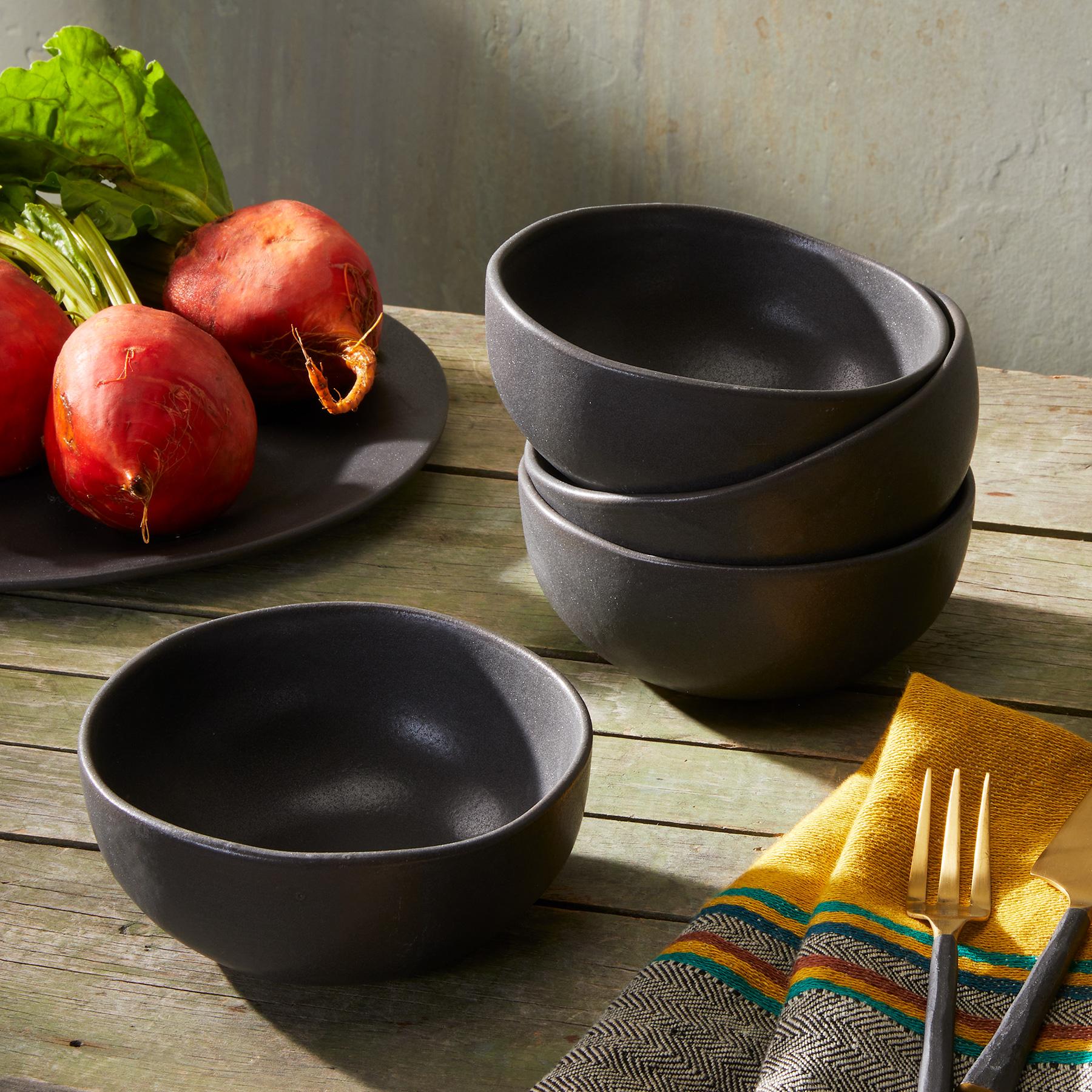 Alex Marshall Charcoal Bowls, Set Of 4