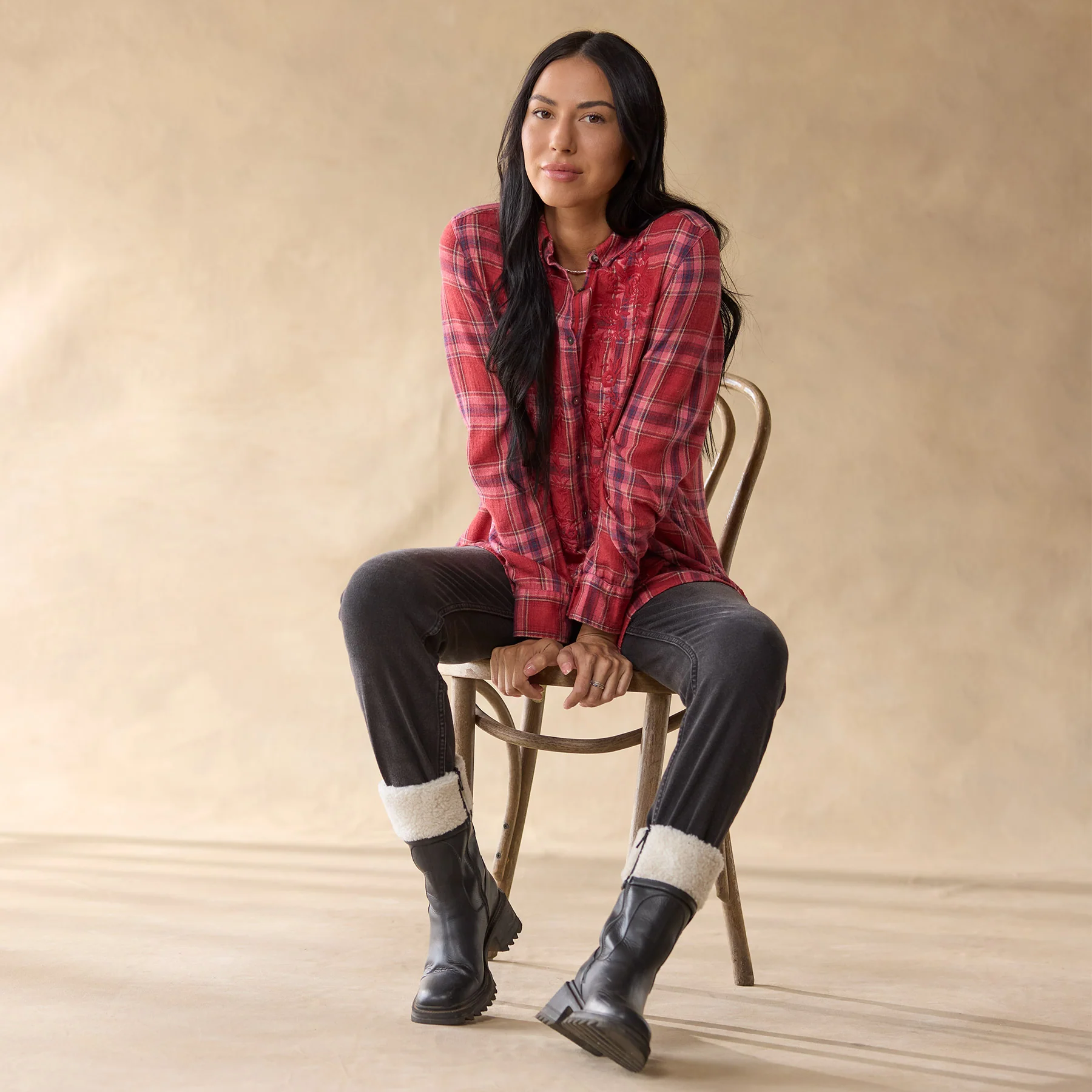 Amadi Plaid Tunic, Petite