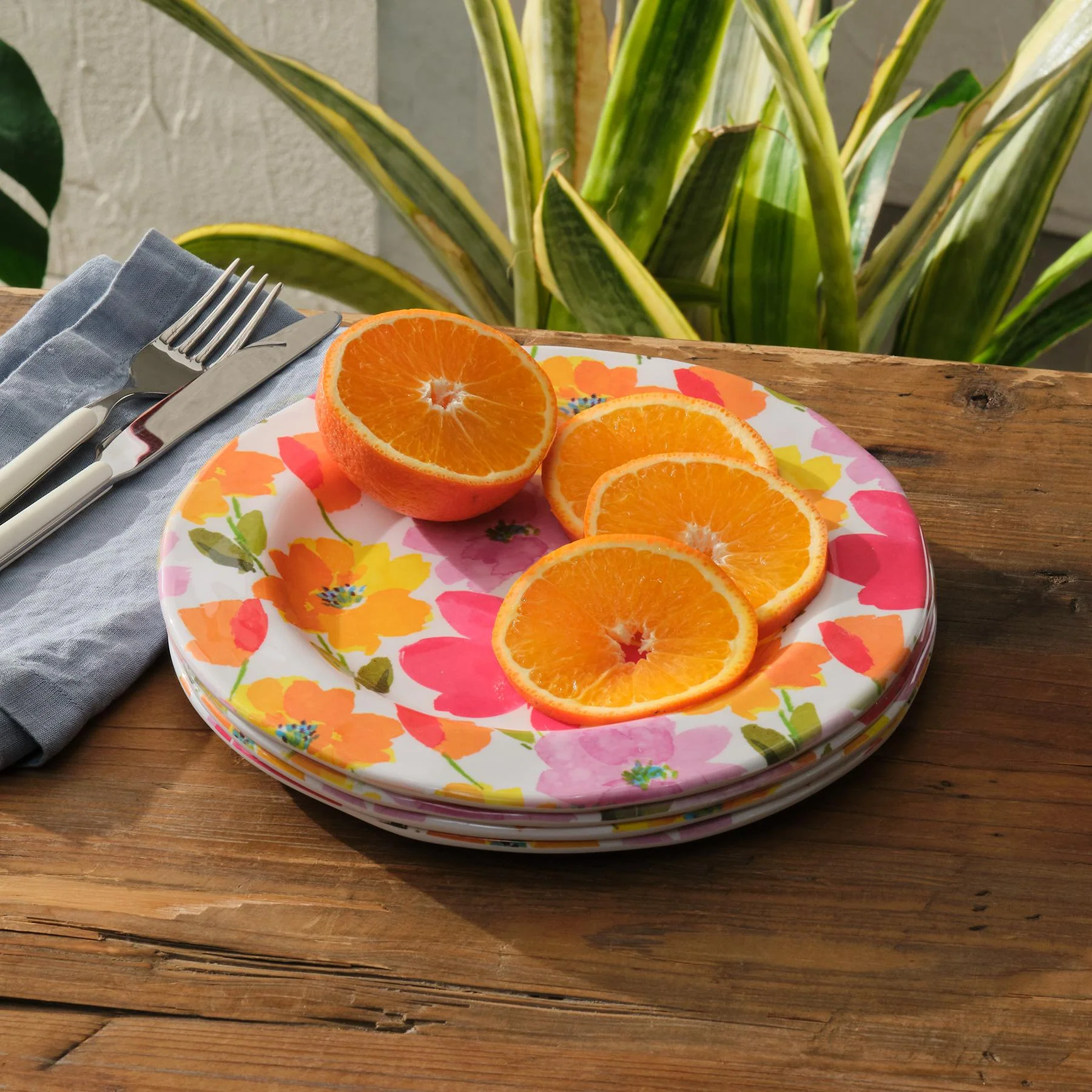 Fanciful Garden Salad Plate Set