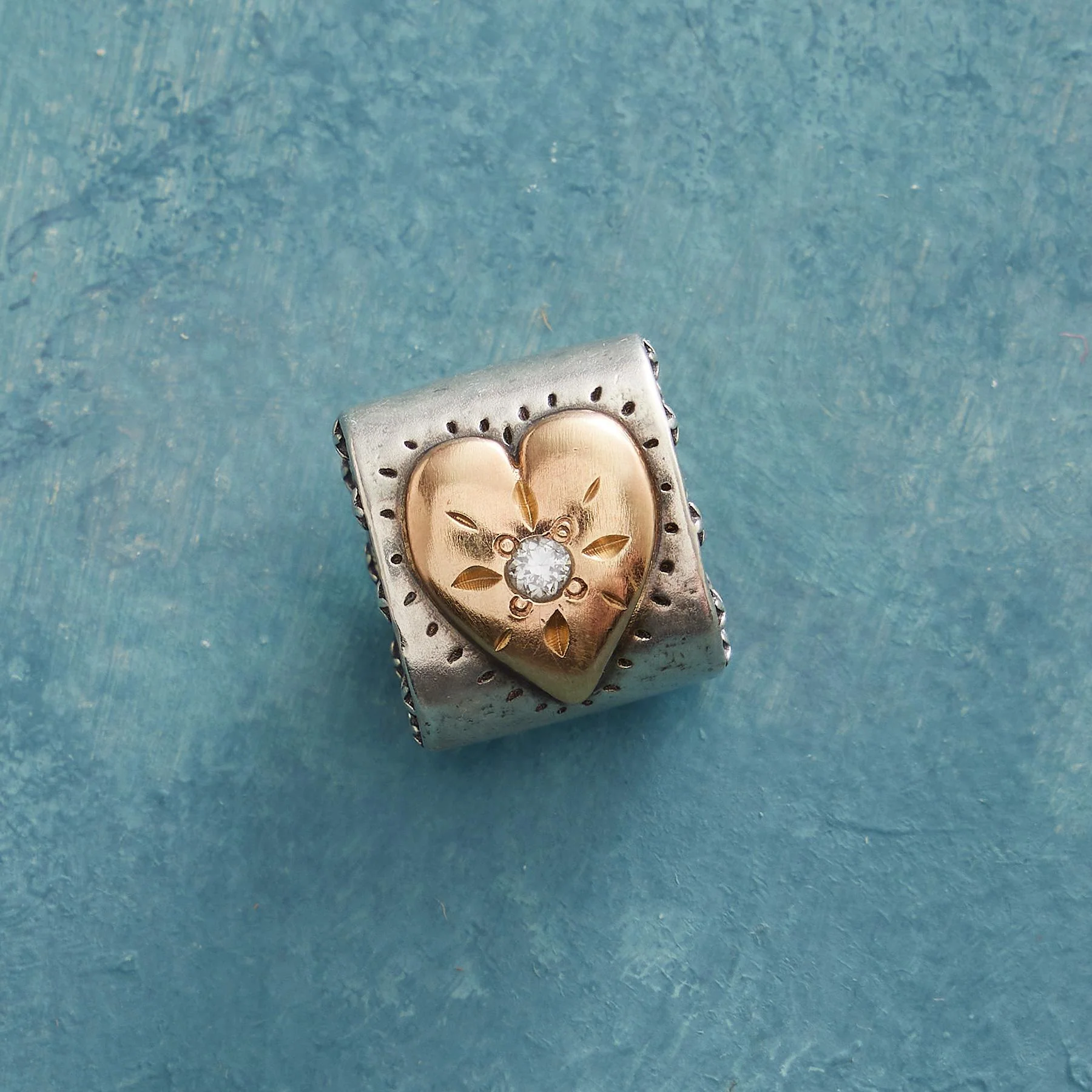 Diamond Heart Bead Charm