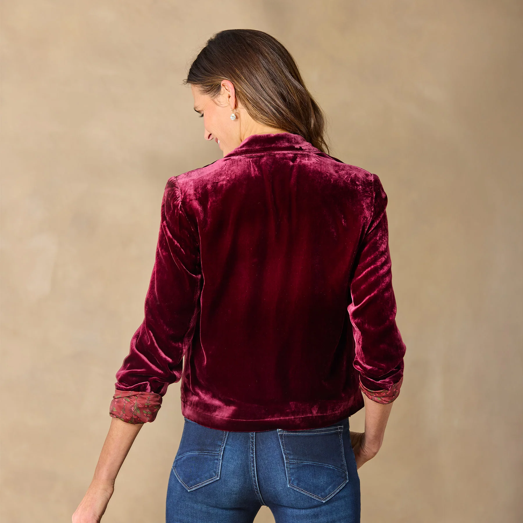 Champagne Toast Velvet Jacket, Petite