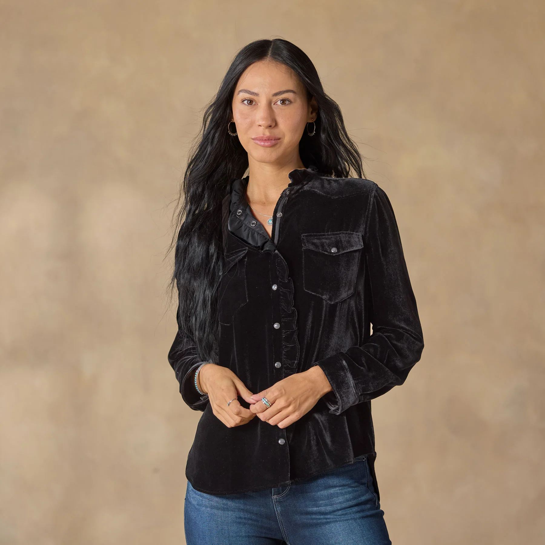 Gretel Velvet Shirt, Petite