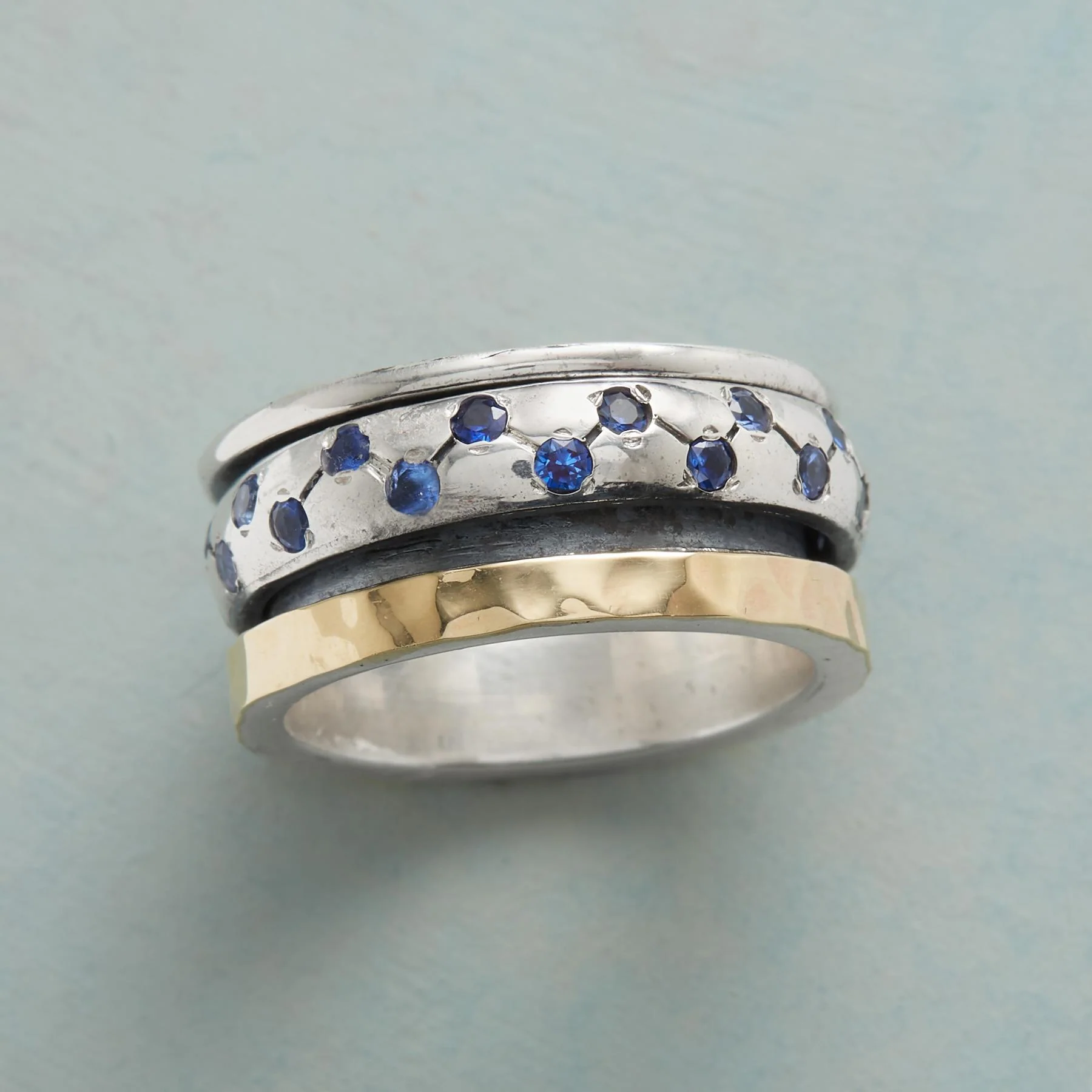 Sapphire Stars Spinner Ring