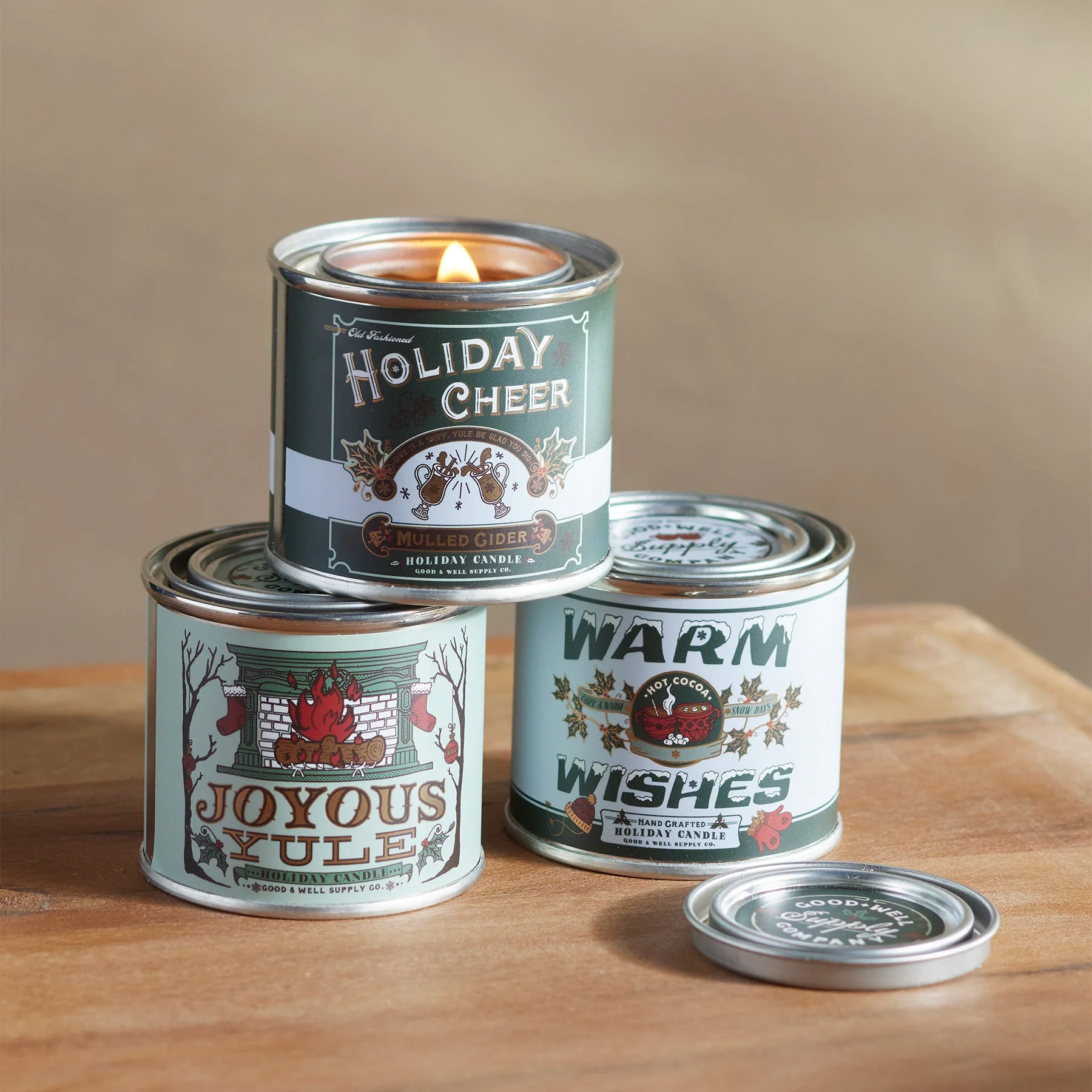 Crackling Fire Candle Set