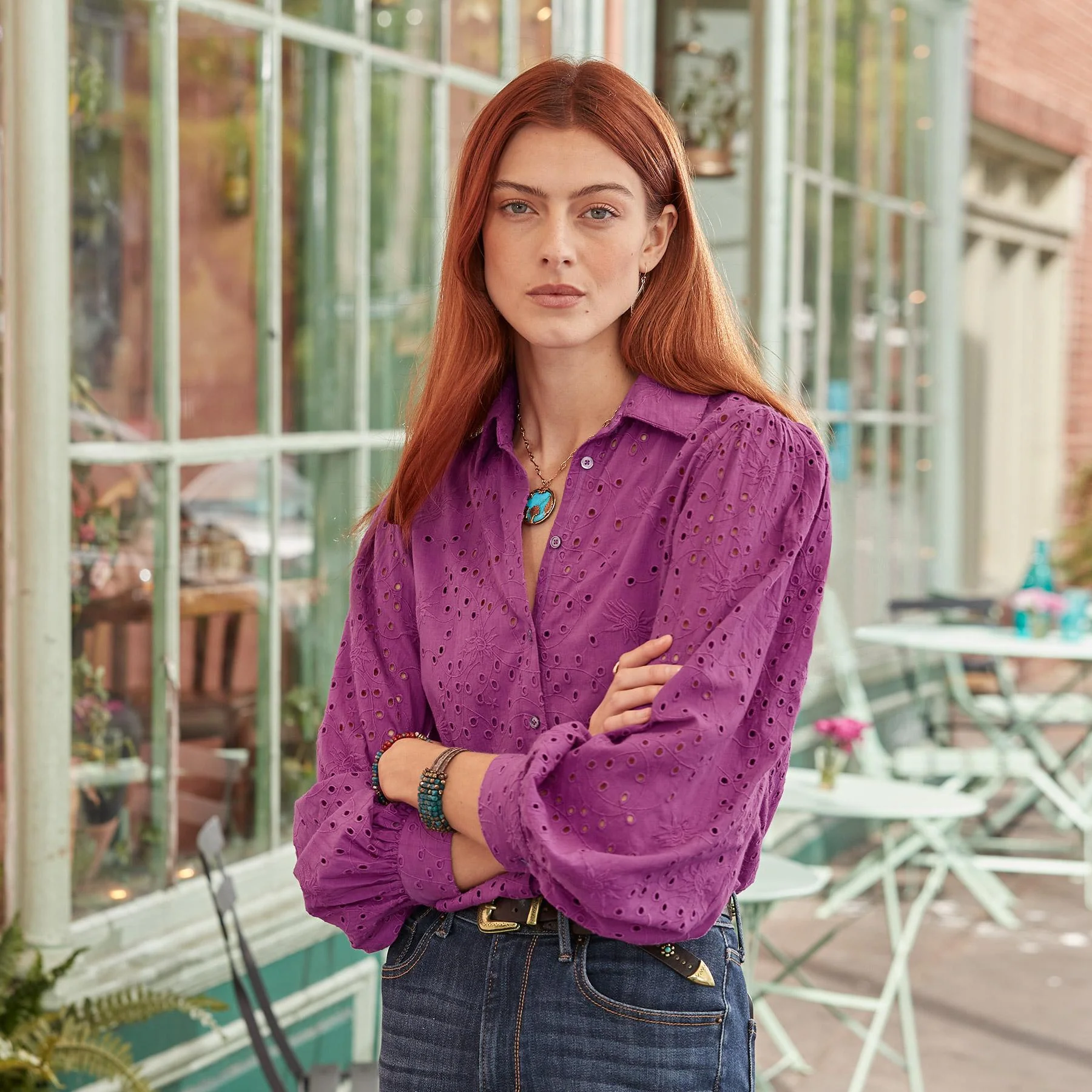 Celestine Eyelet Shirt