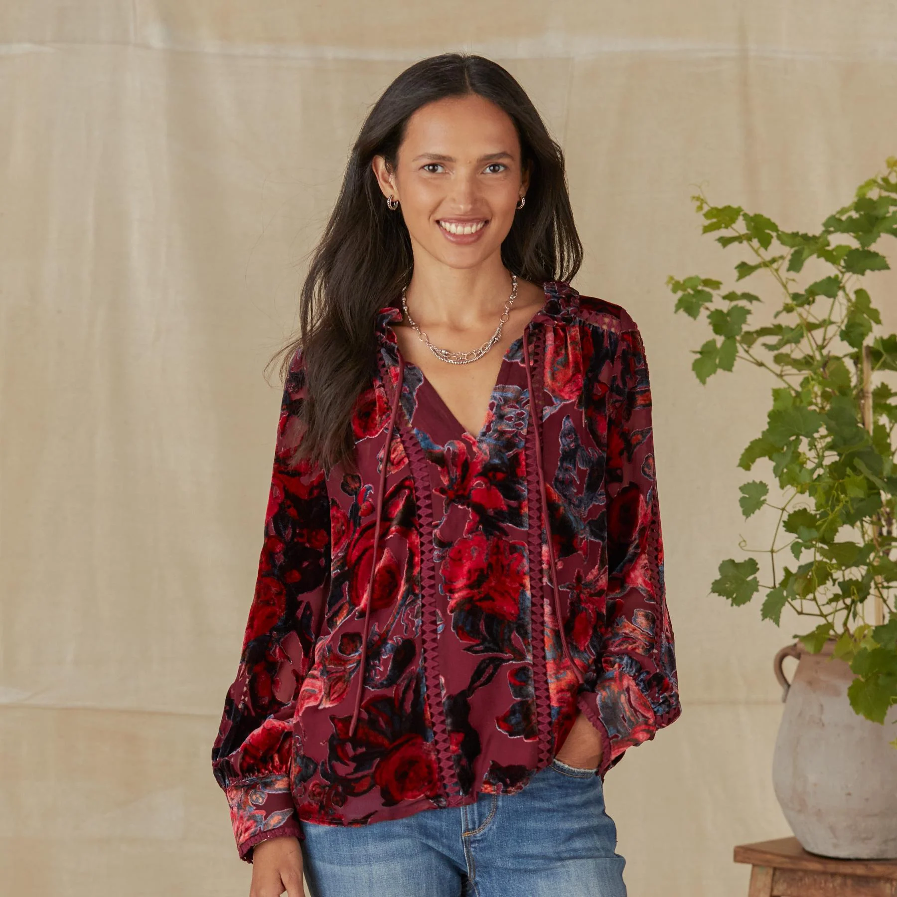 Selene Velvet Top, Petite