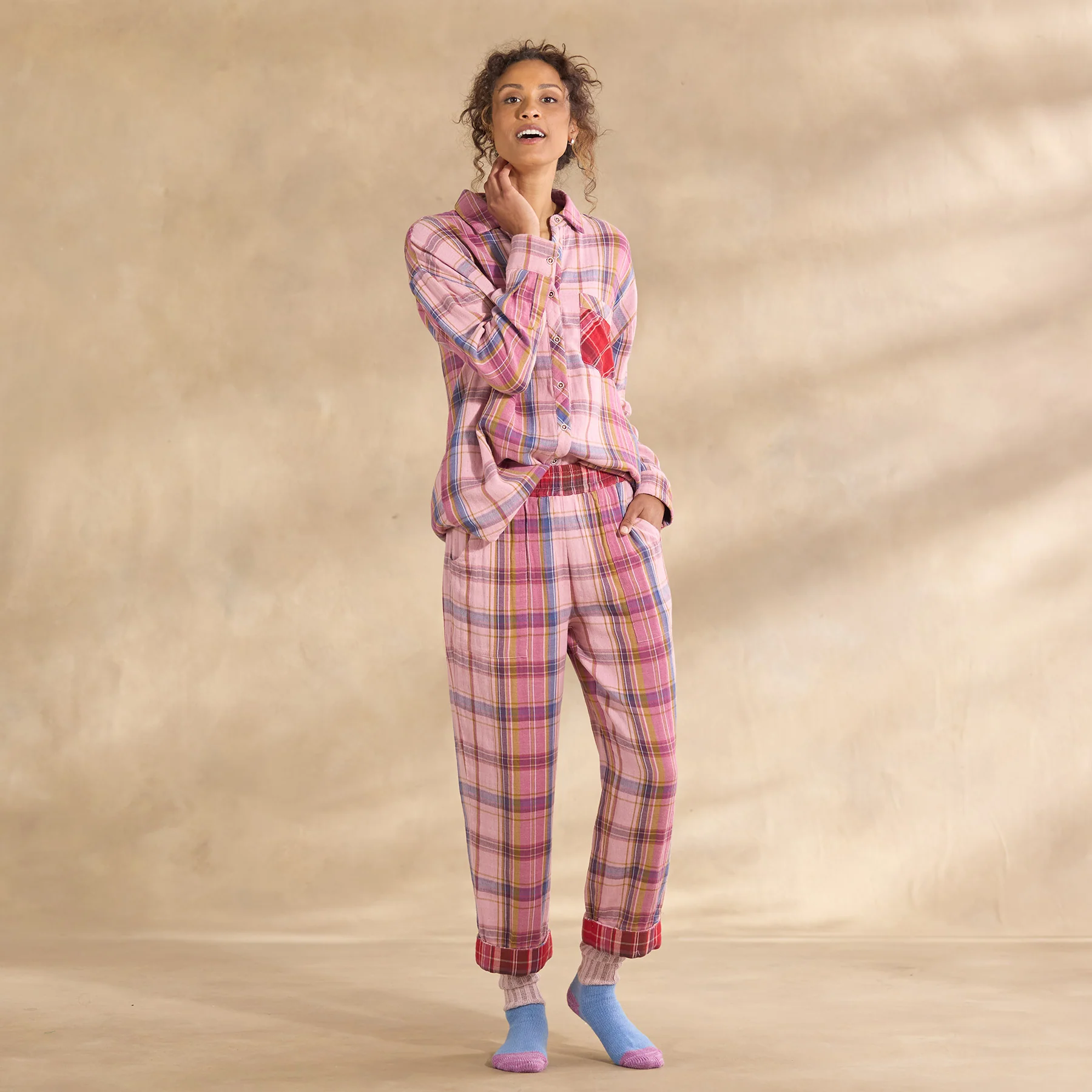 Martina Plaid Pajama Top