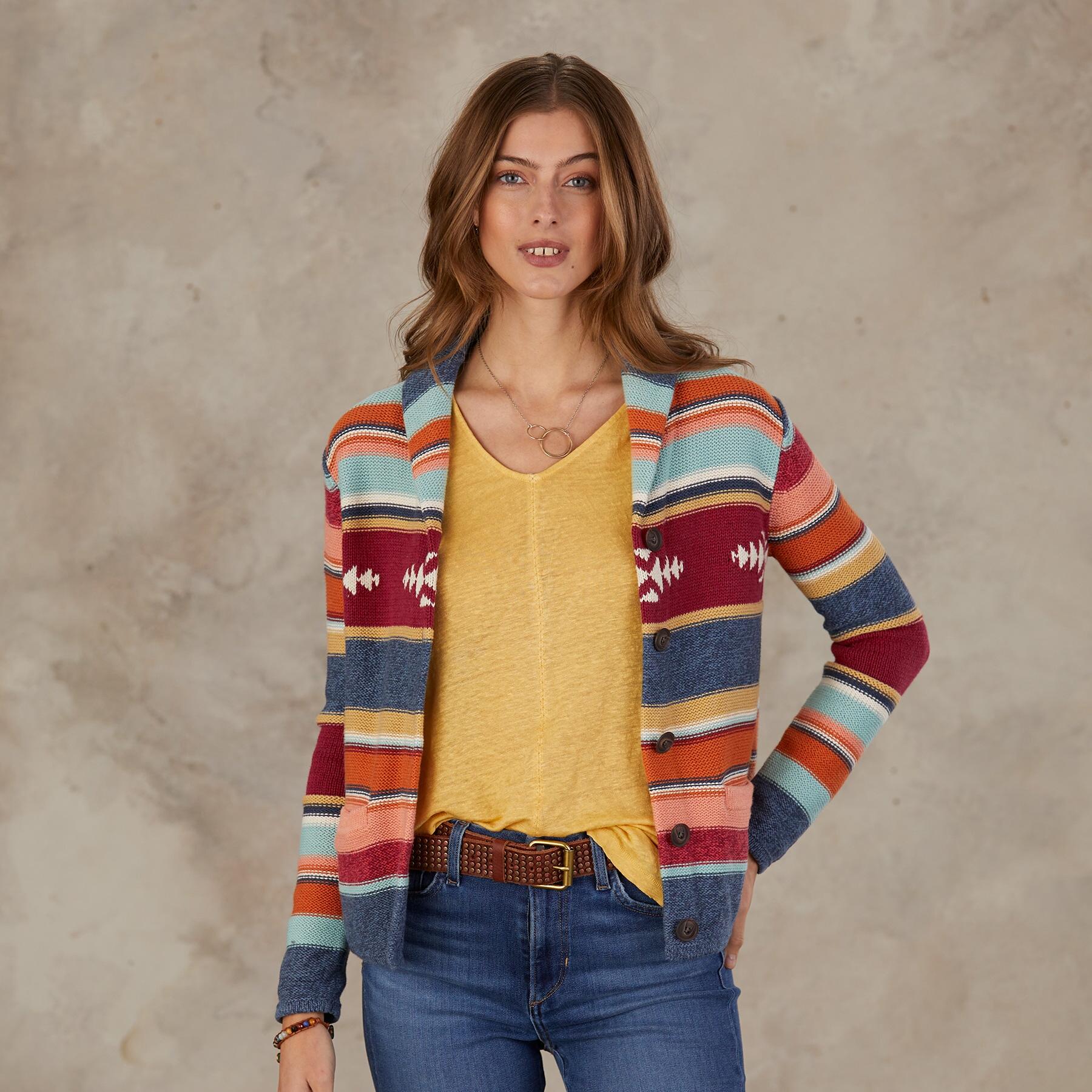 Shawl Collar Stripe Cardigan