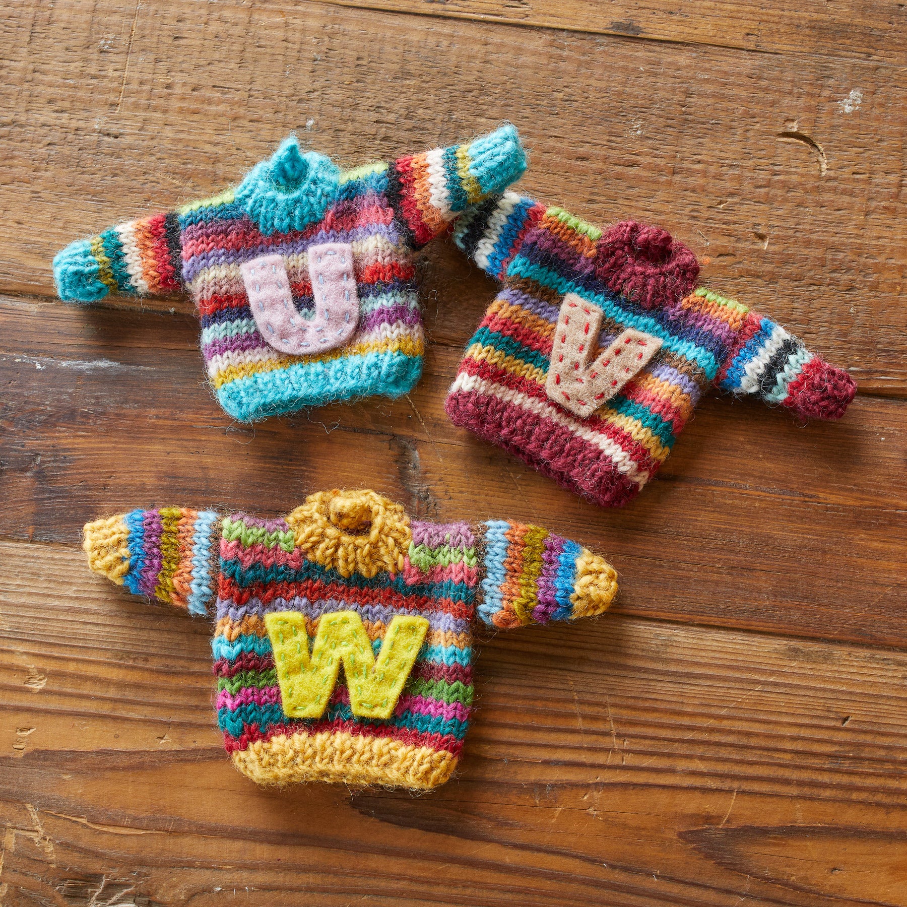 Striped Initial Sweater Ornament
