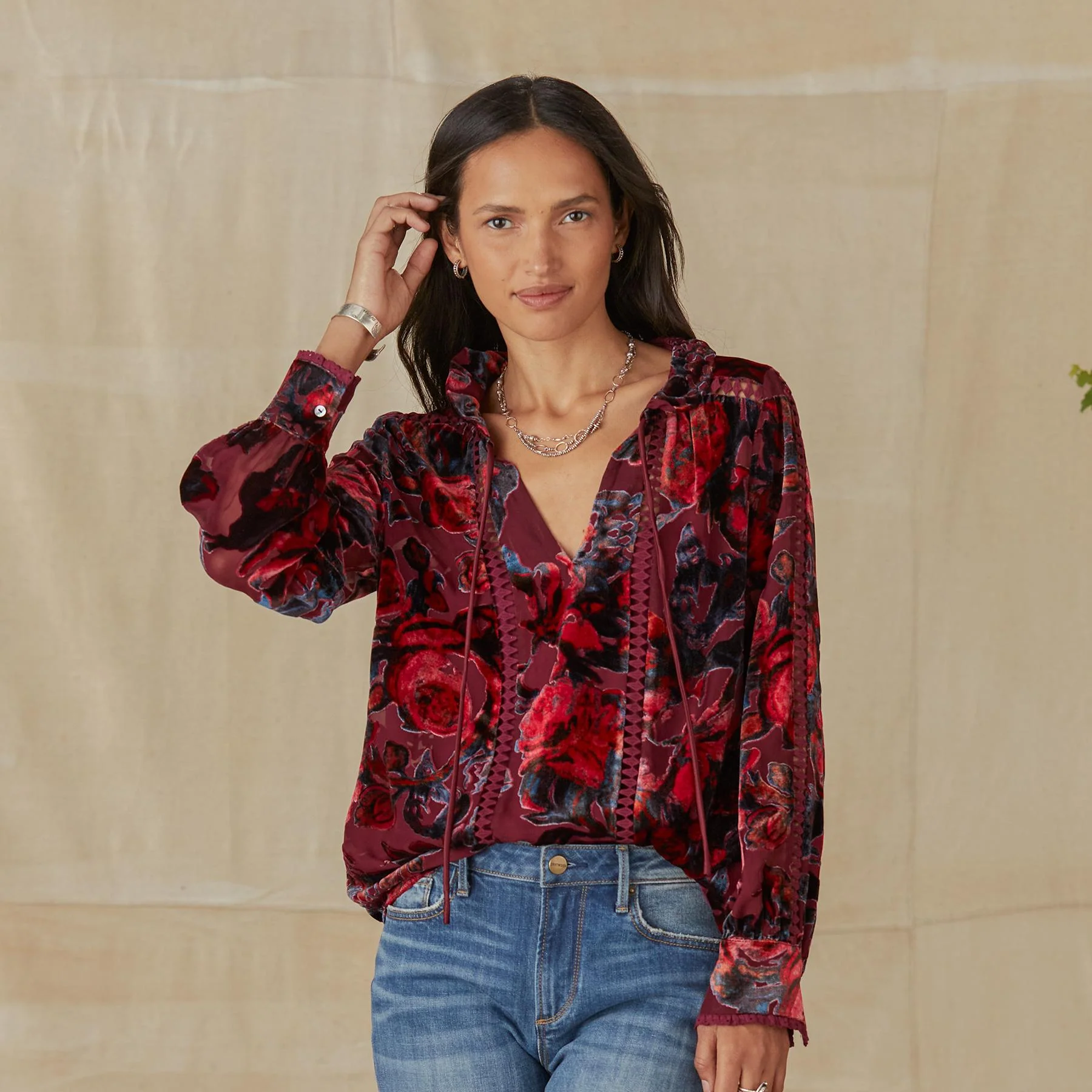 Selene Velvet Top, Petite