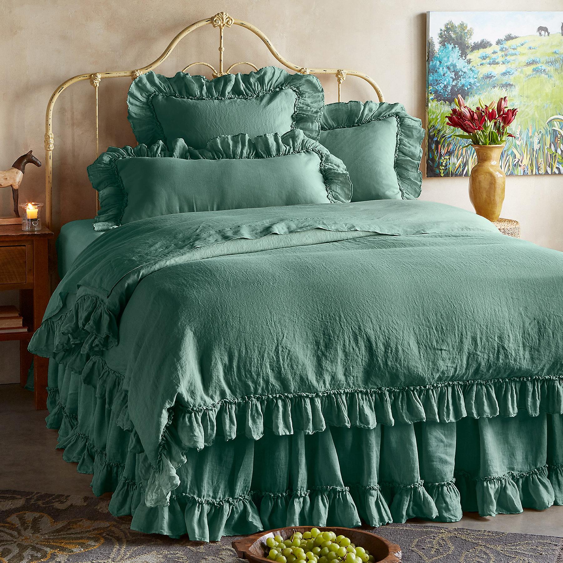Gossamer Linen Ruffle Duvet Cover