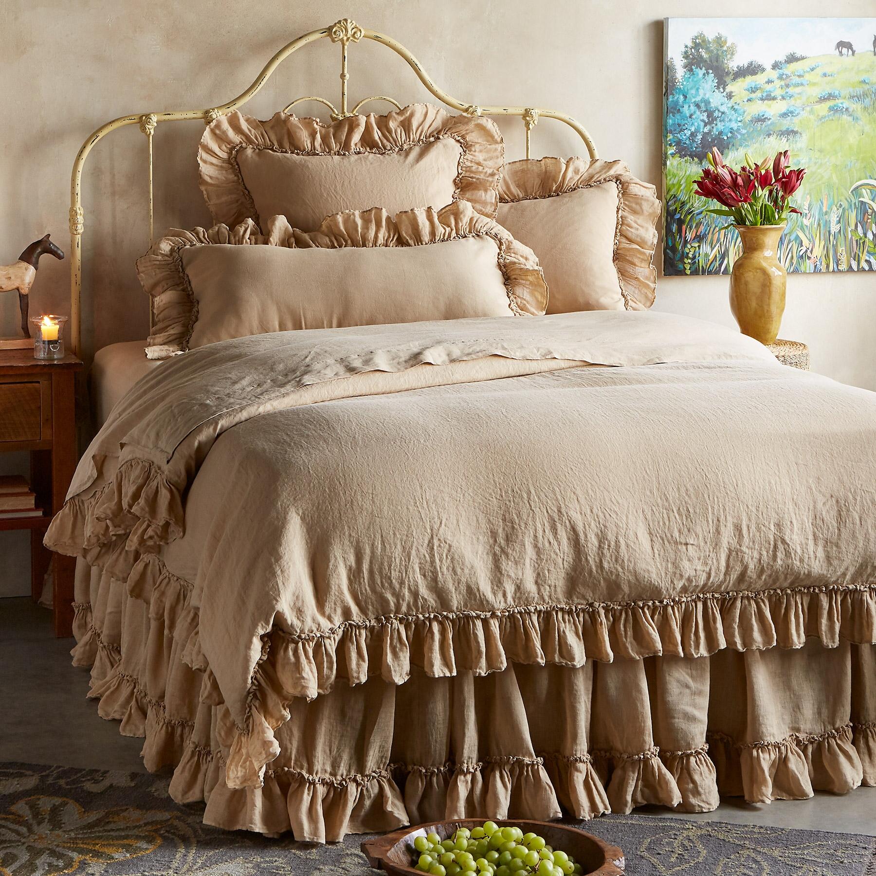 Gossamer Linen Ruffle Duvet Cover