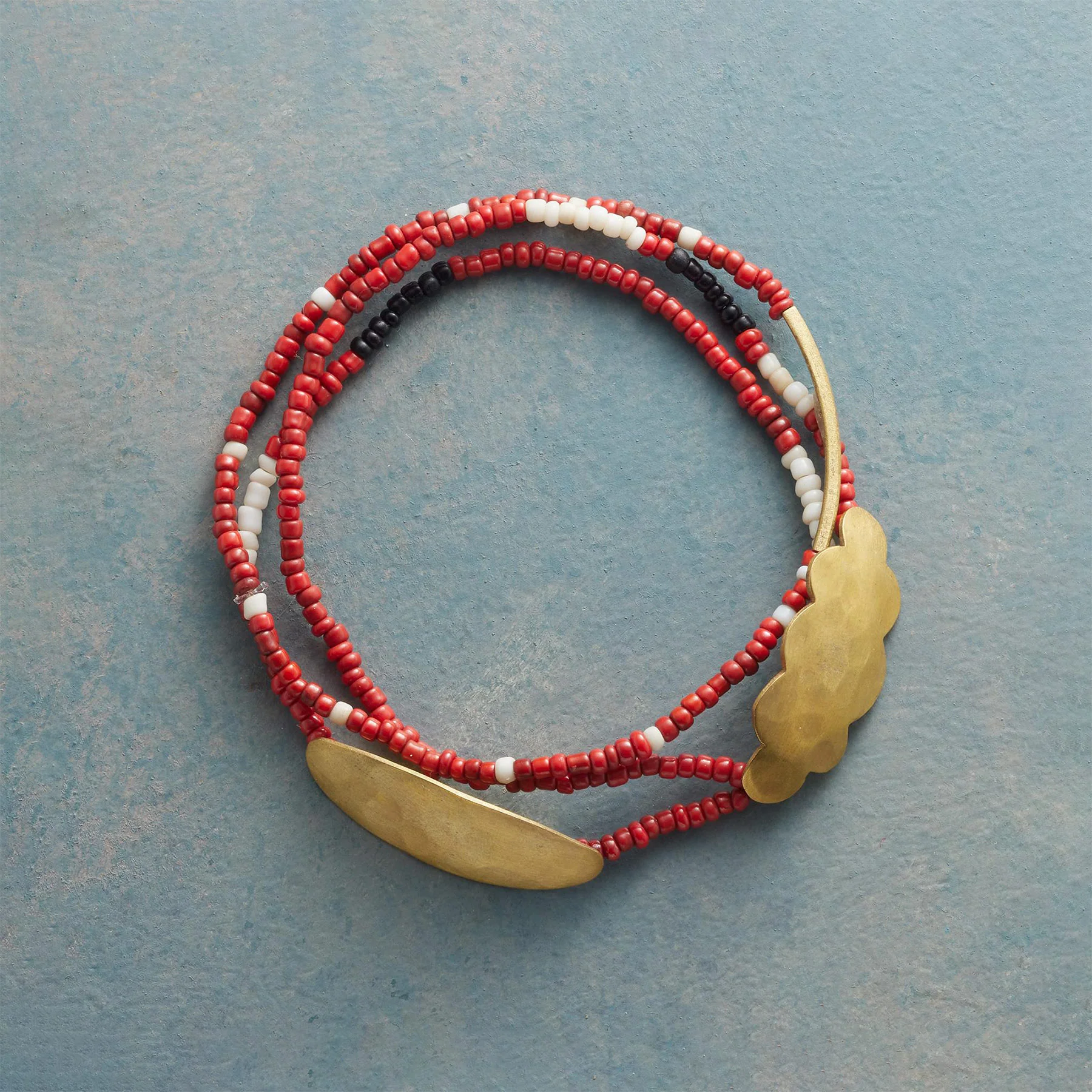 Glass Meets Brass Bracelet Trio