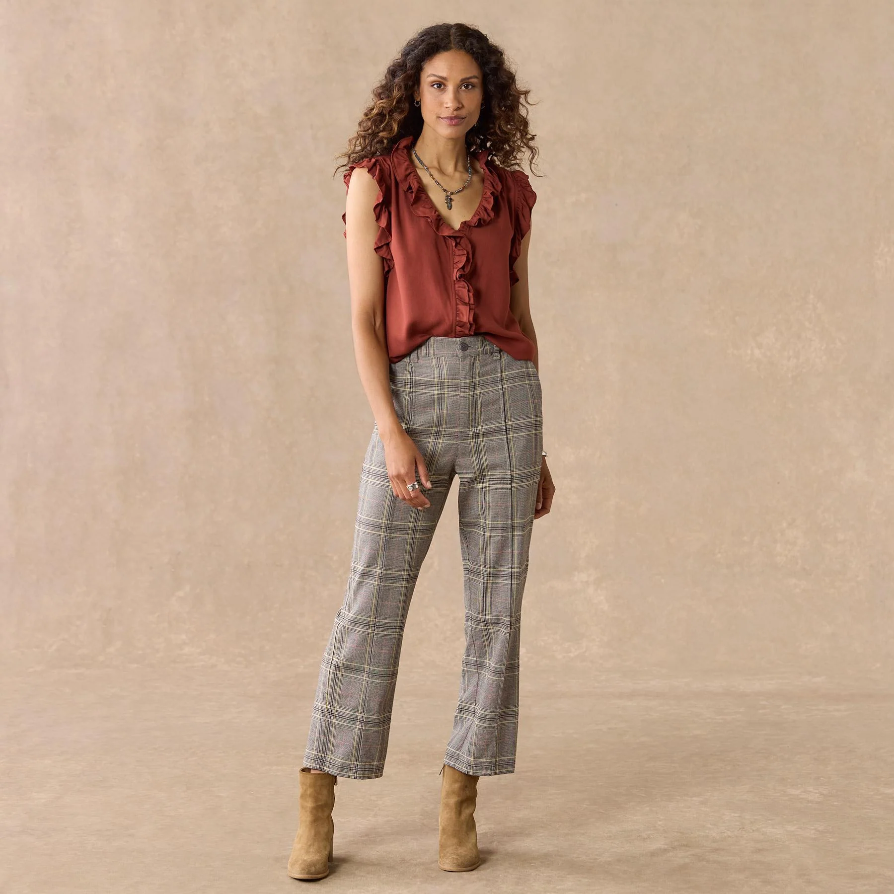 Whitman Plaid Pants, Petite