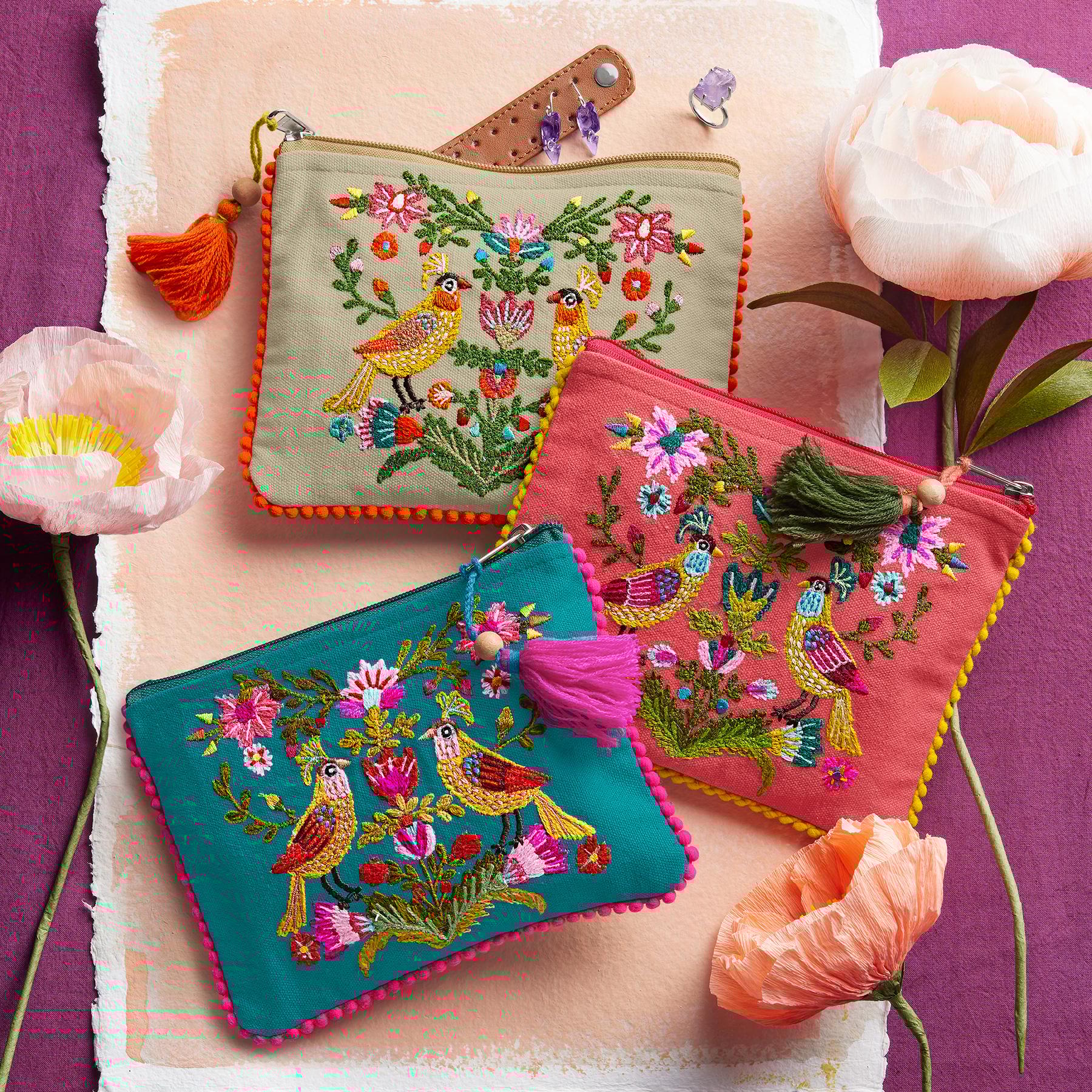 Birds In Paradise Pouch