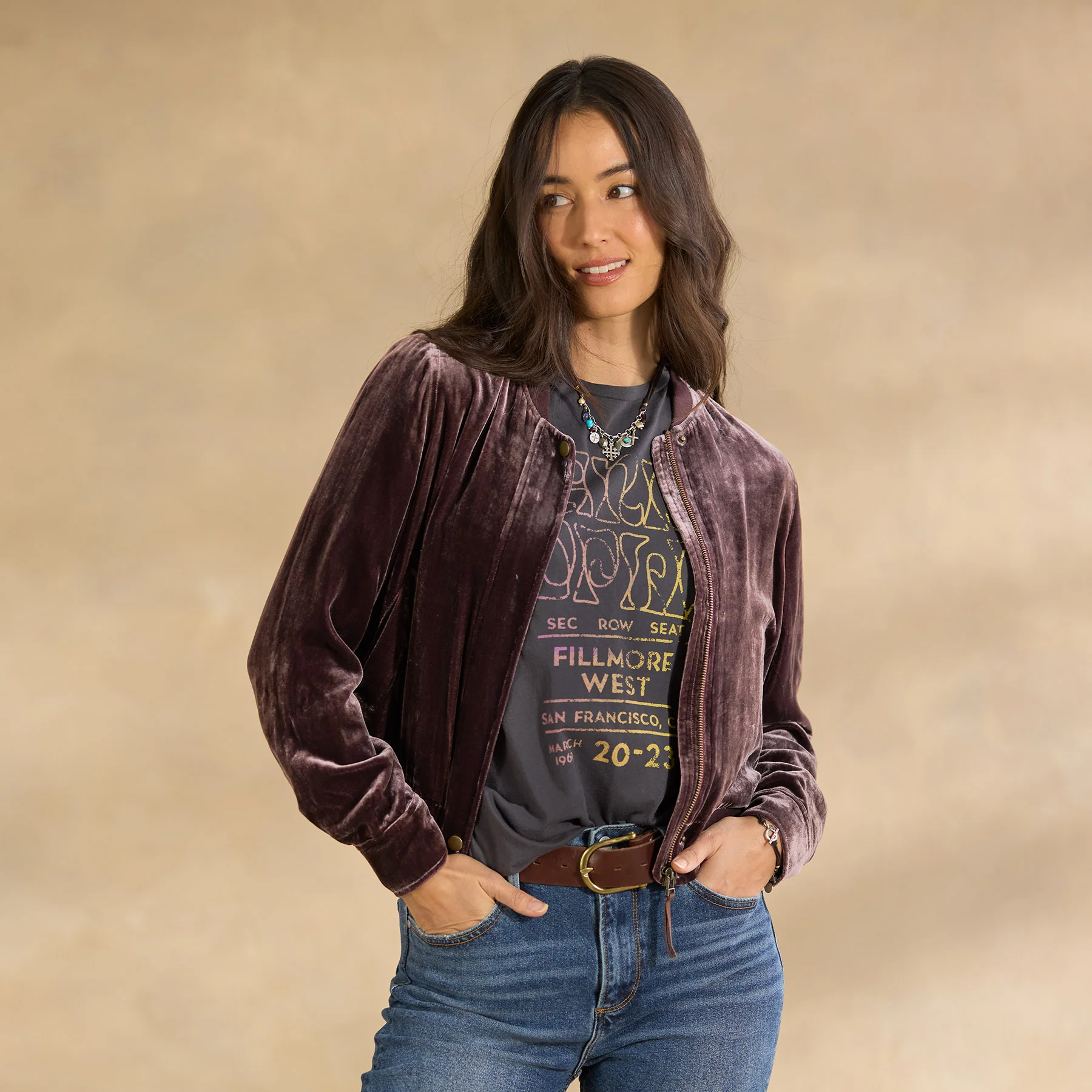 Carina Velvet Bomber, Petite