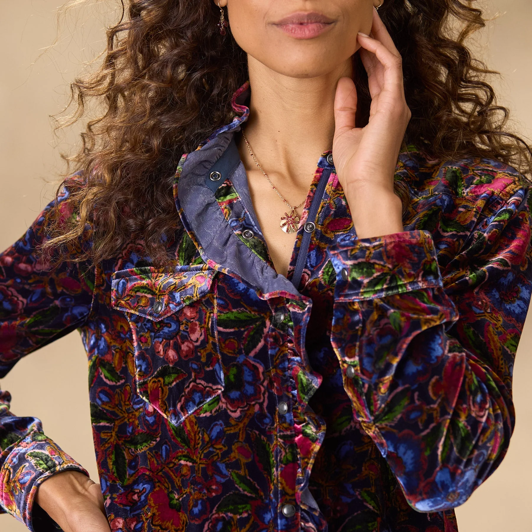 Gretel Floral Velvet Shirt