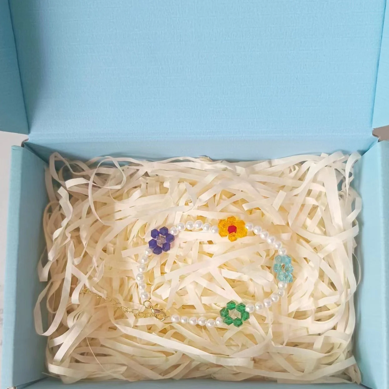 Handmade Flower Crystal Pearl Bracelet