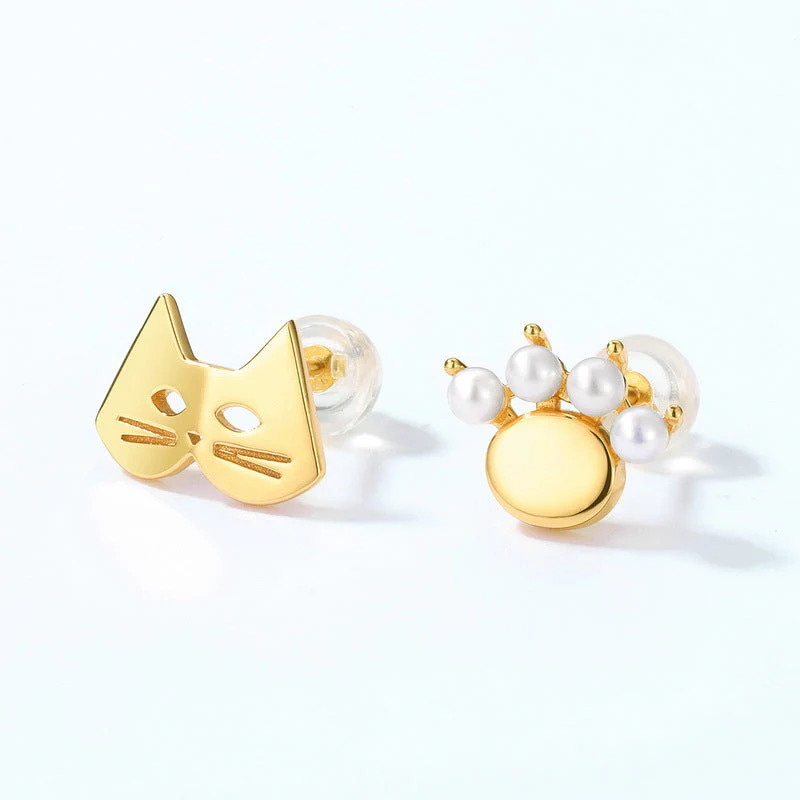 Asymmetrical Cute Cat Paw Earring