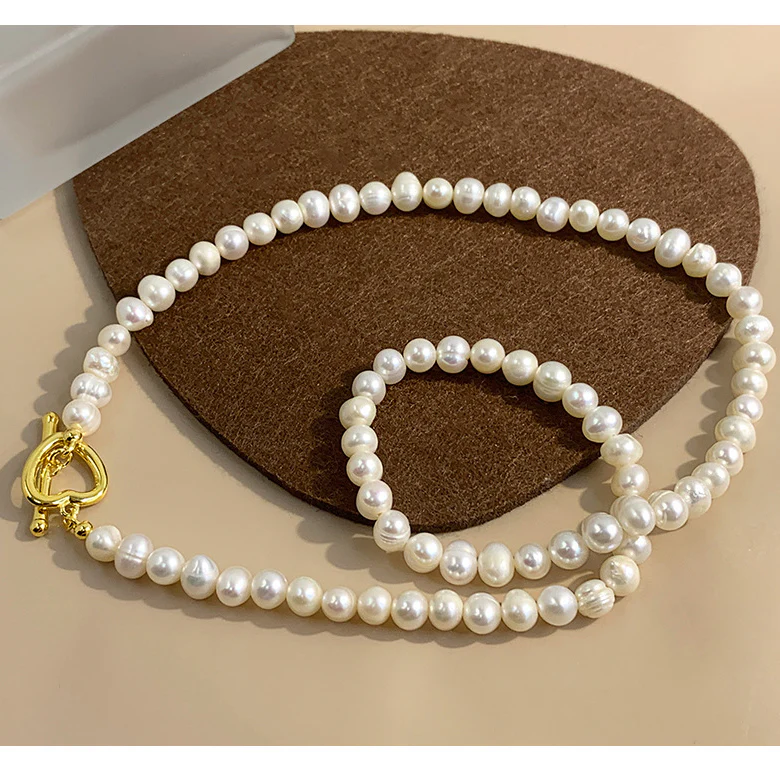 Heart Clasp Freshwater Pearl Necklace