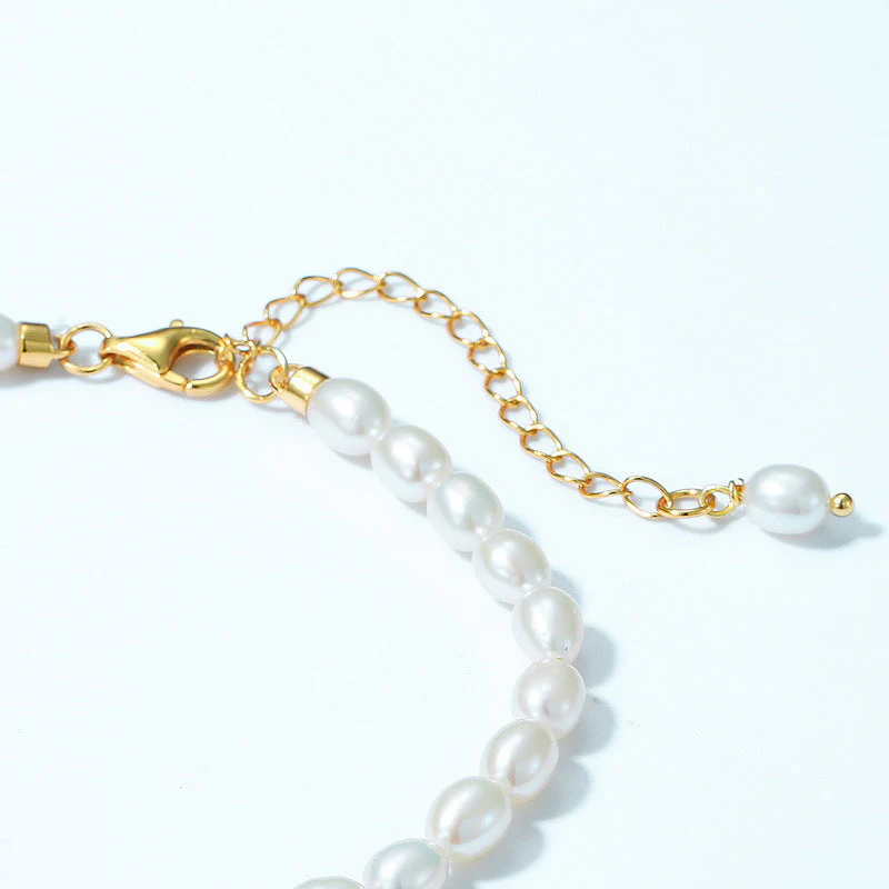 Hollow Flower White Pearl Bracelet