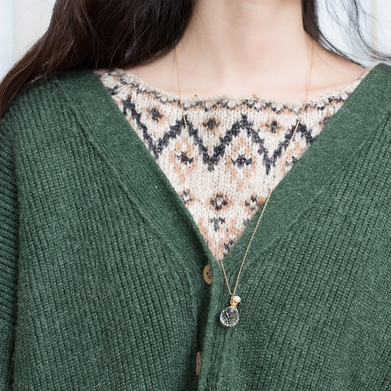 Crystal Perfume Bottle Pearl Pendant