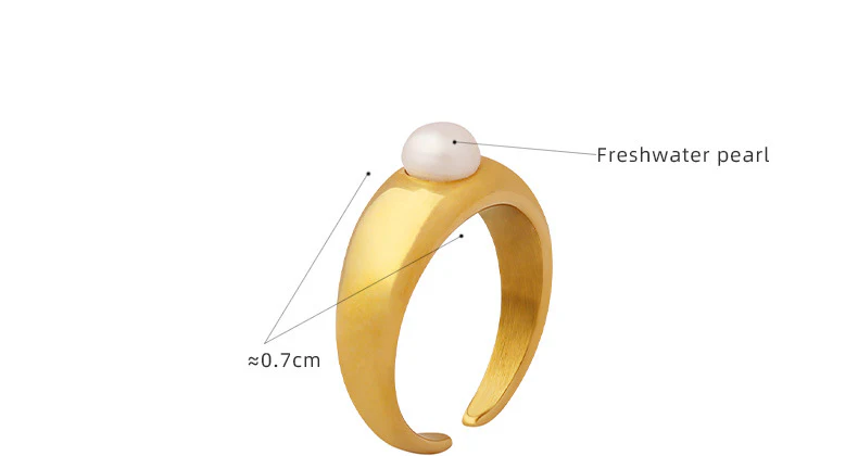 Elegant Simple Wide Pearl Ring