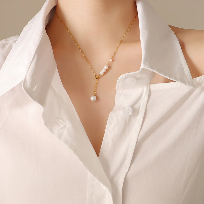 Adjustable Pearl Drop Y Necklace