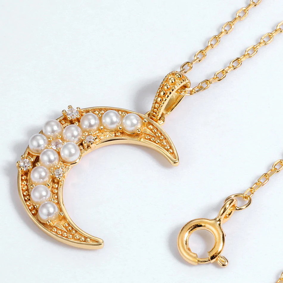 Moon Pendant Pearl Pendant