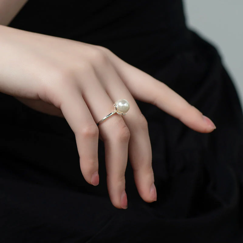 10mm Round Big Pearl Ring