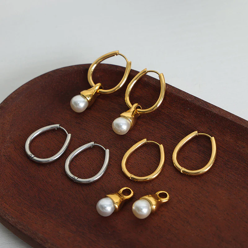 Two Wear Ways Hoop Dangle Pearl Earring