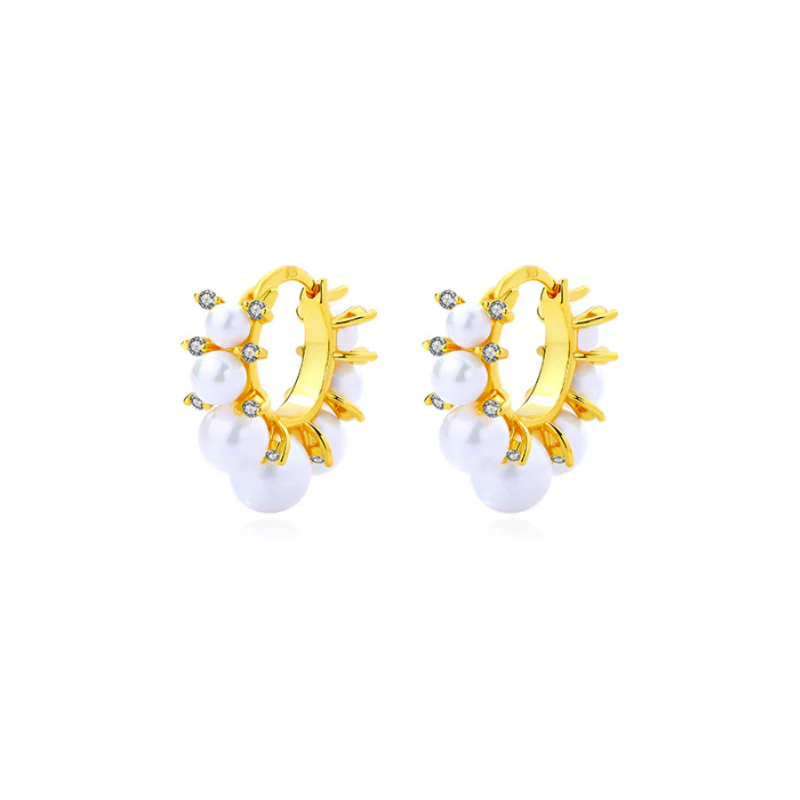 Pearl Around Hoop Earrings