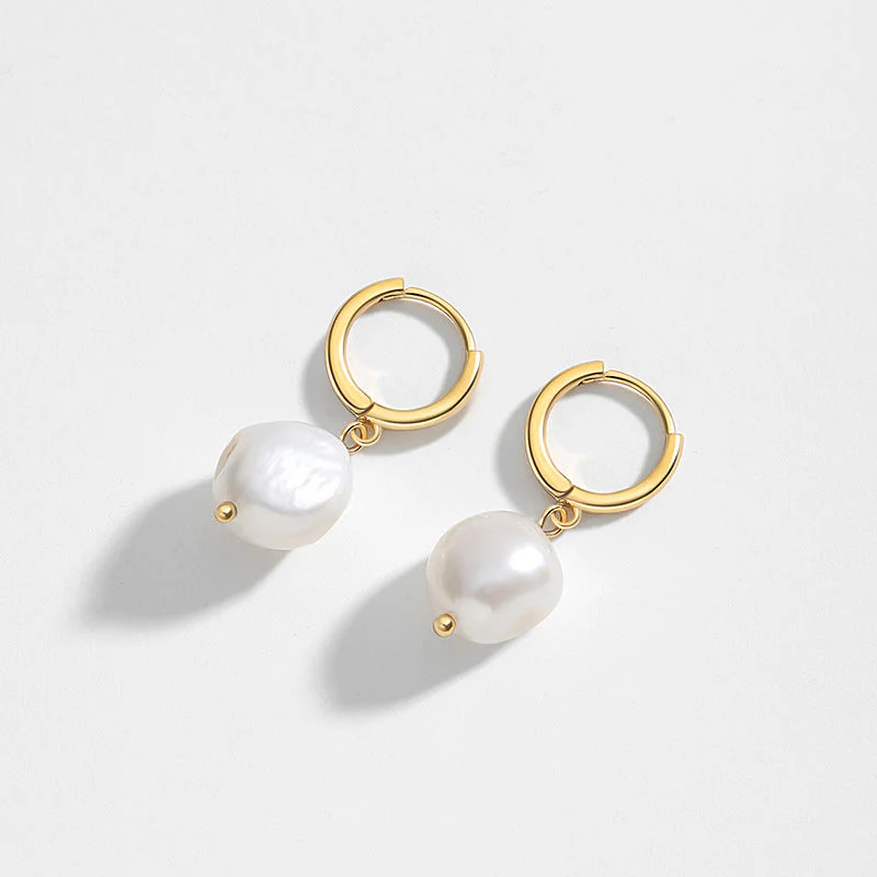 Irregular Pearl Drop Earrings