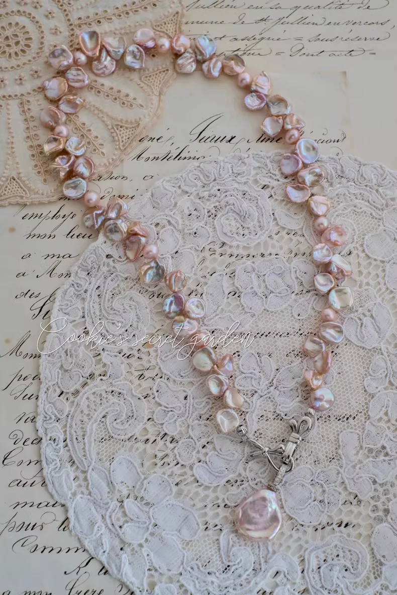 【Monet Garden Collection】 Handmade Dream Song Baroque Pearl Necklace