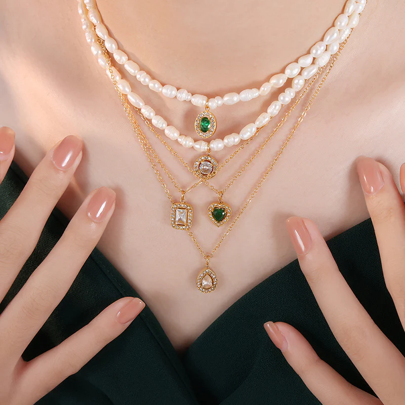 Pearl Necklace and Earring Set