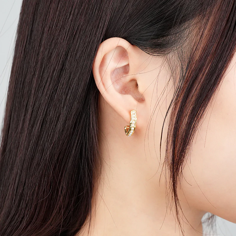 Gold C Earrings
