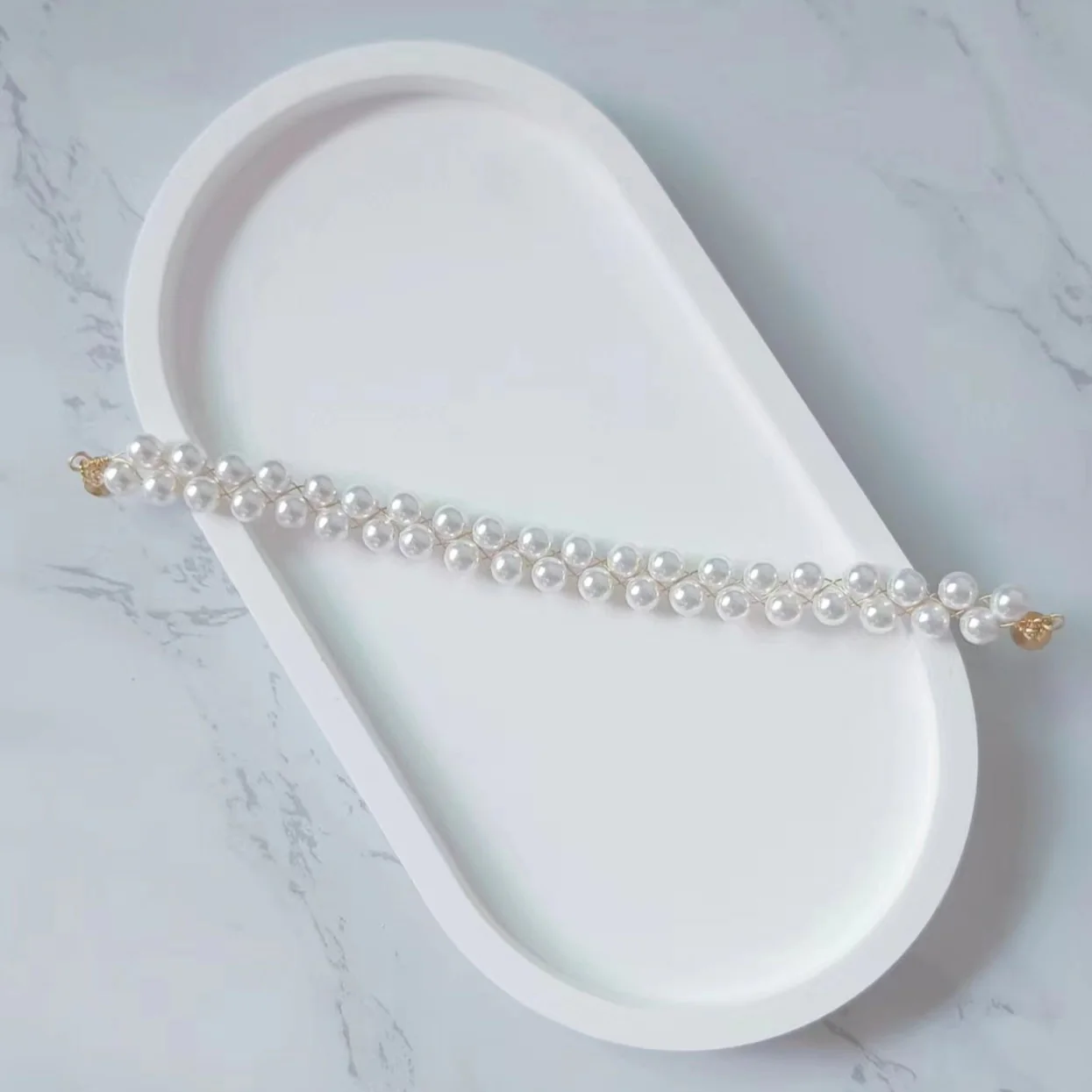 Handmade Woven Pearl Bracelet