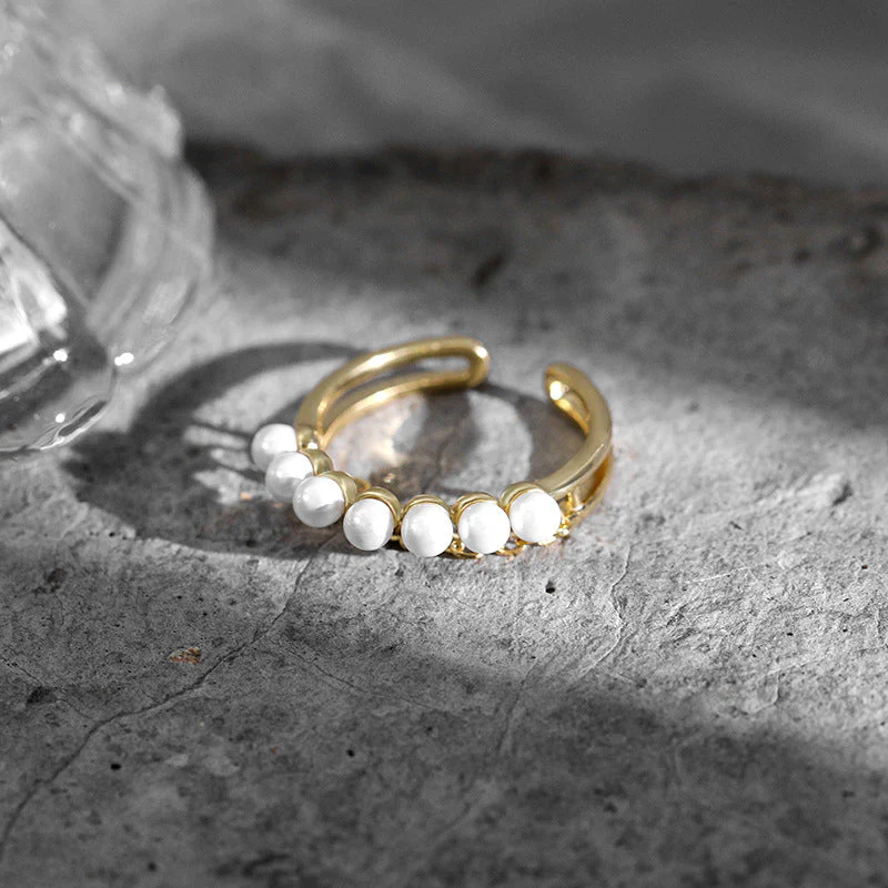 Pearls And Chain Pearl Ring