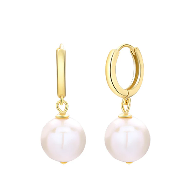 Minimalist Baroque Pearl Earrings