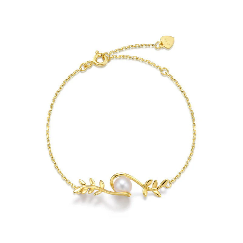 Olive Leaf Pearl Bracelet