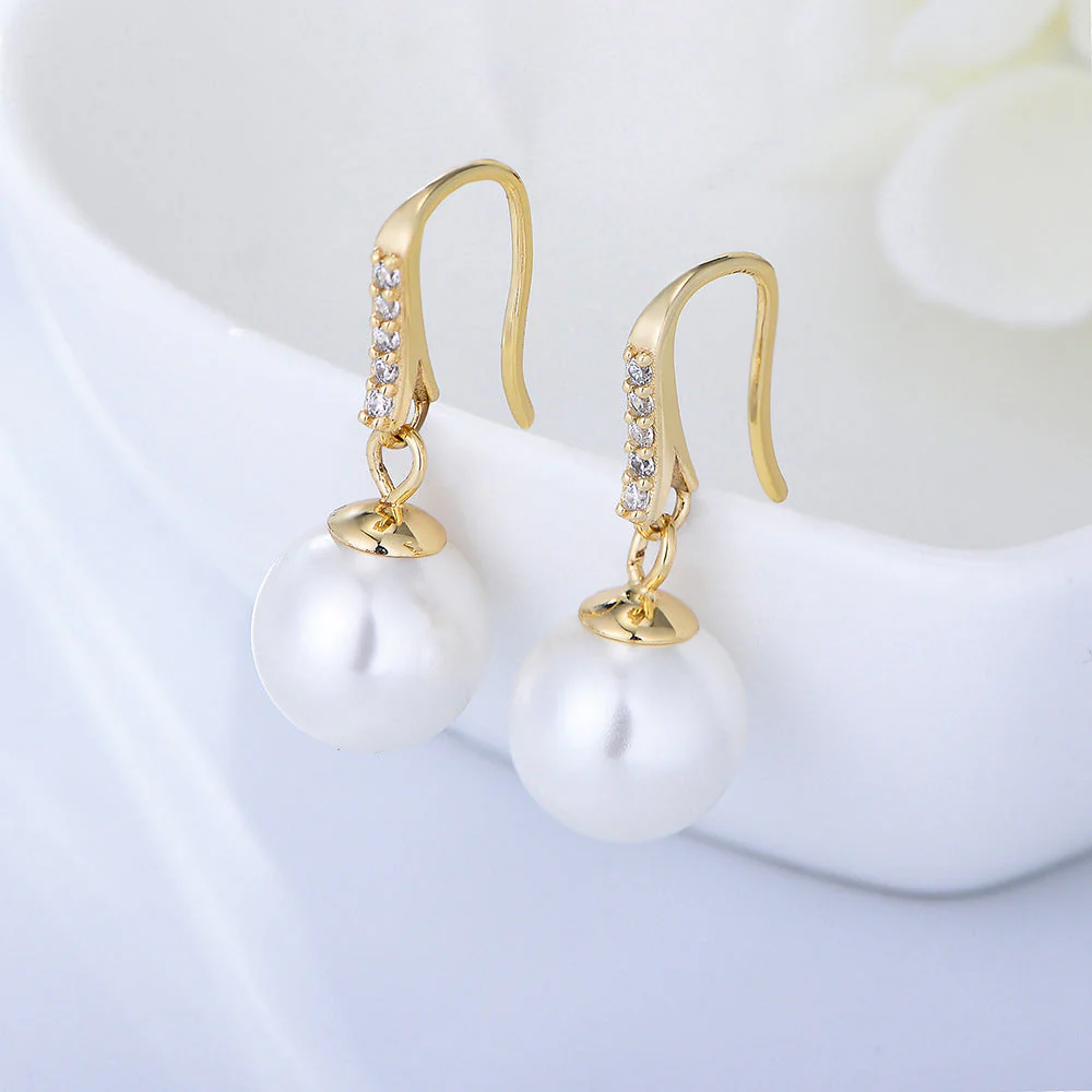 Pearl Earrings Dangle Hook Earrings