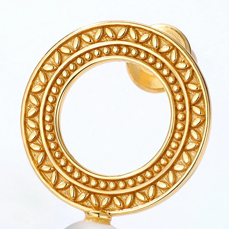 Roman Rune Pearl Dangle Earrings