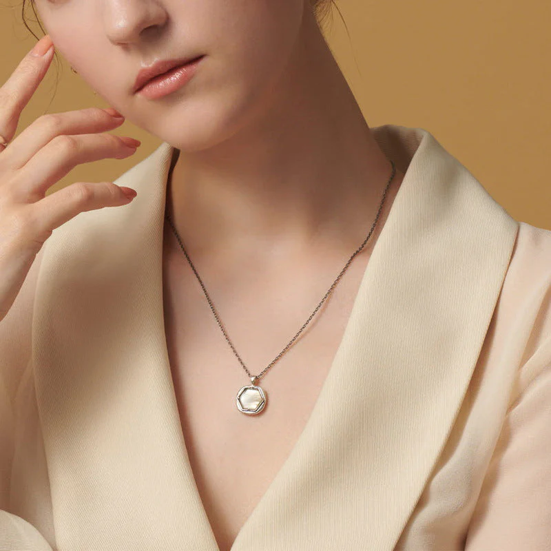 Hexagon Mother of Pearl Pendant