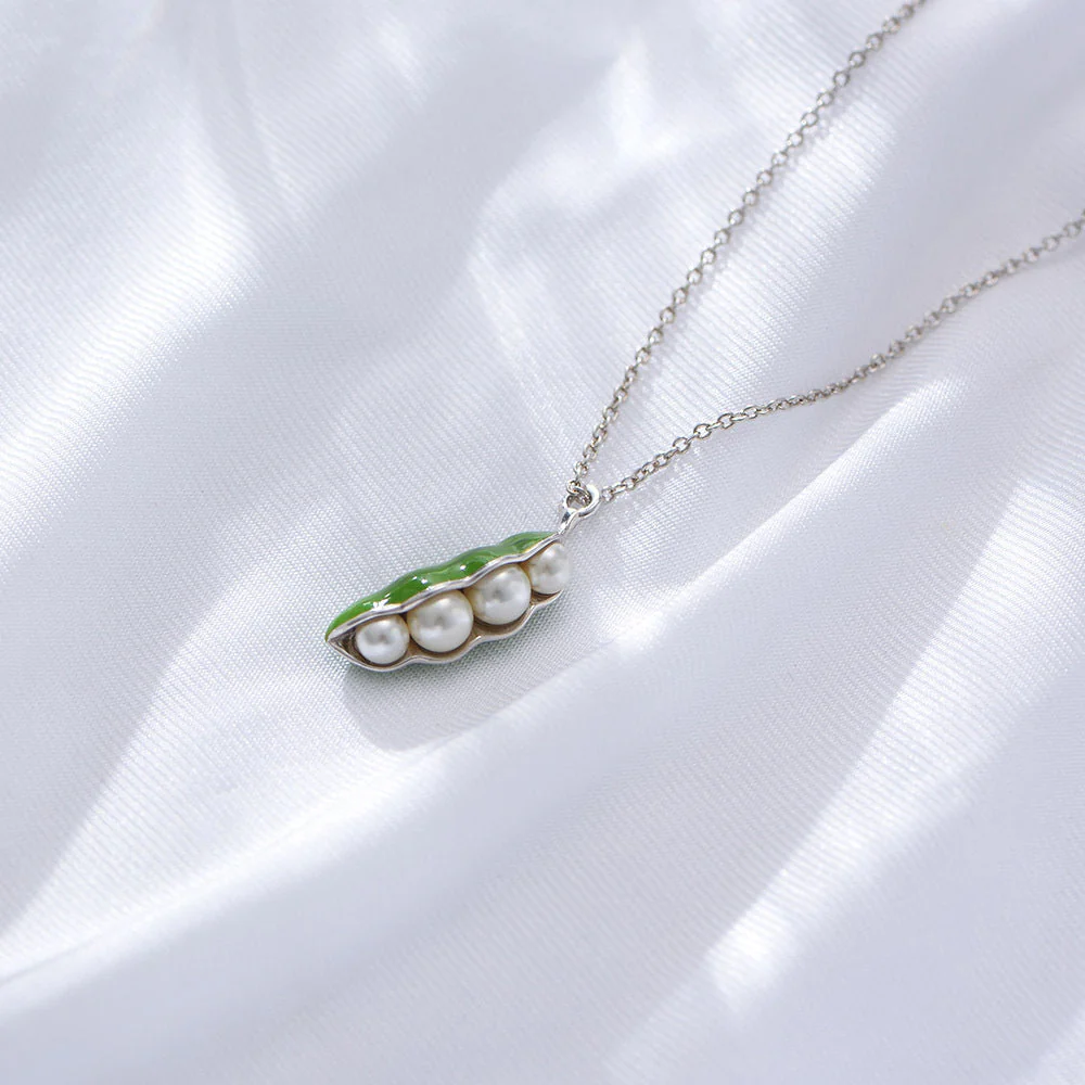Enamel Peas In A Pod Necklace